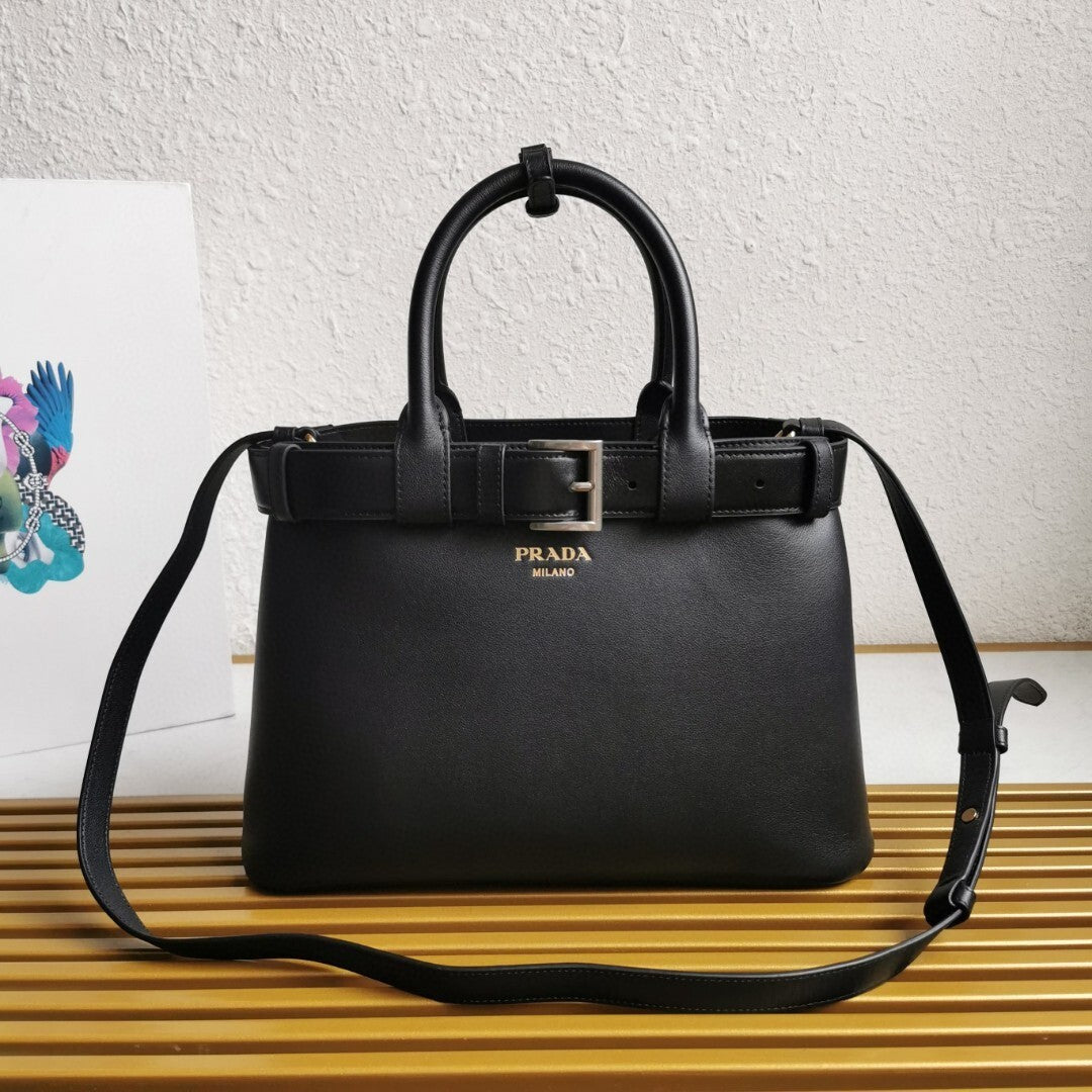 Prada Buckle small leather handbag with belt