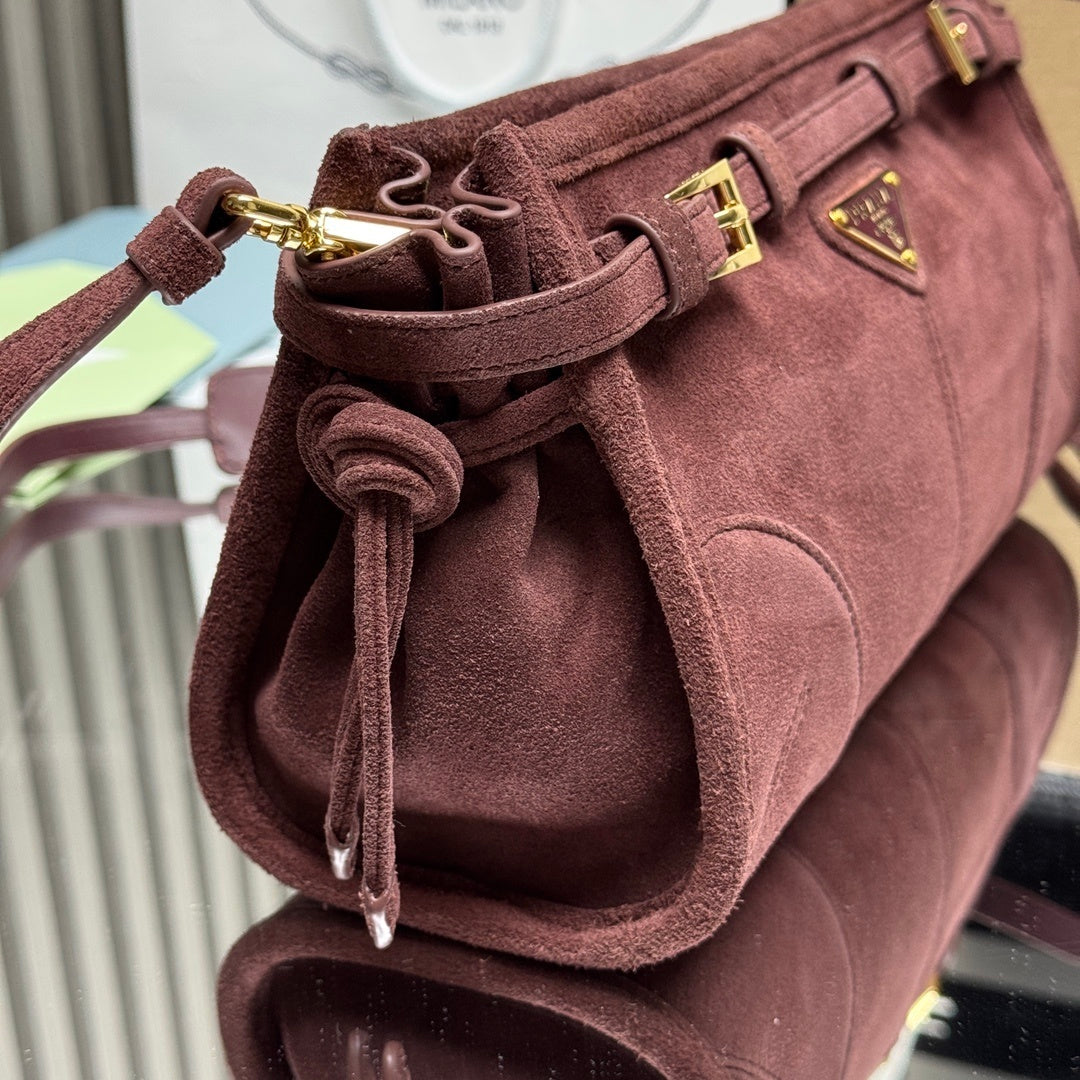Prada Bonnie small suede shoulder bag