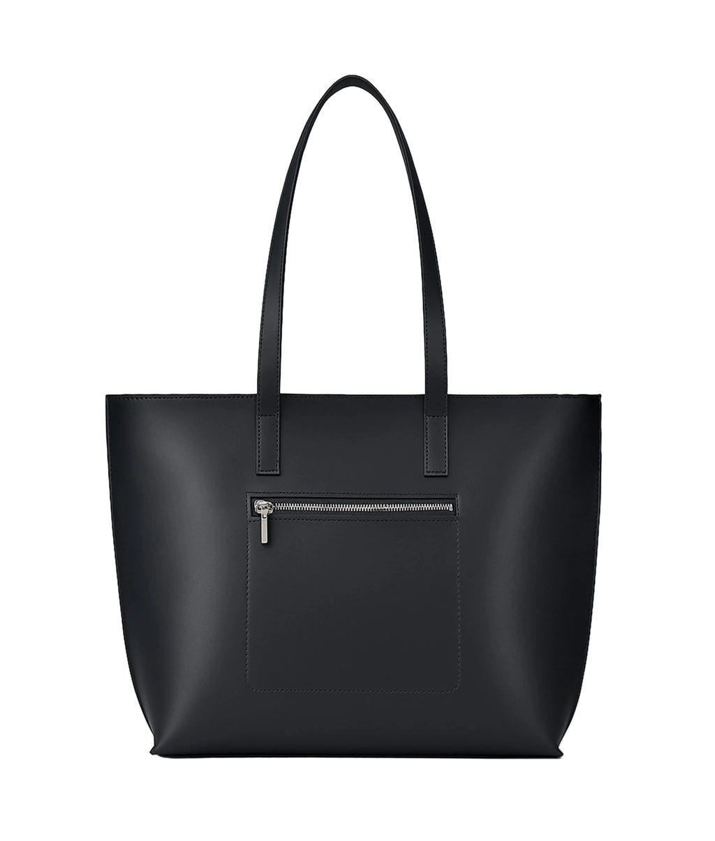 Black long handle tote bag