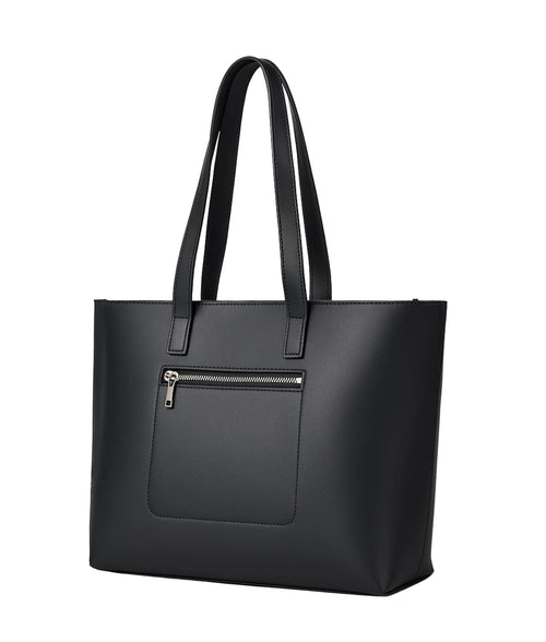 Black long handle tote bag