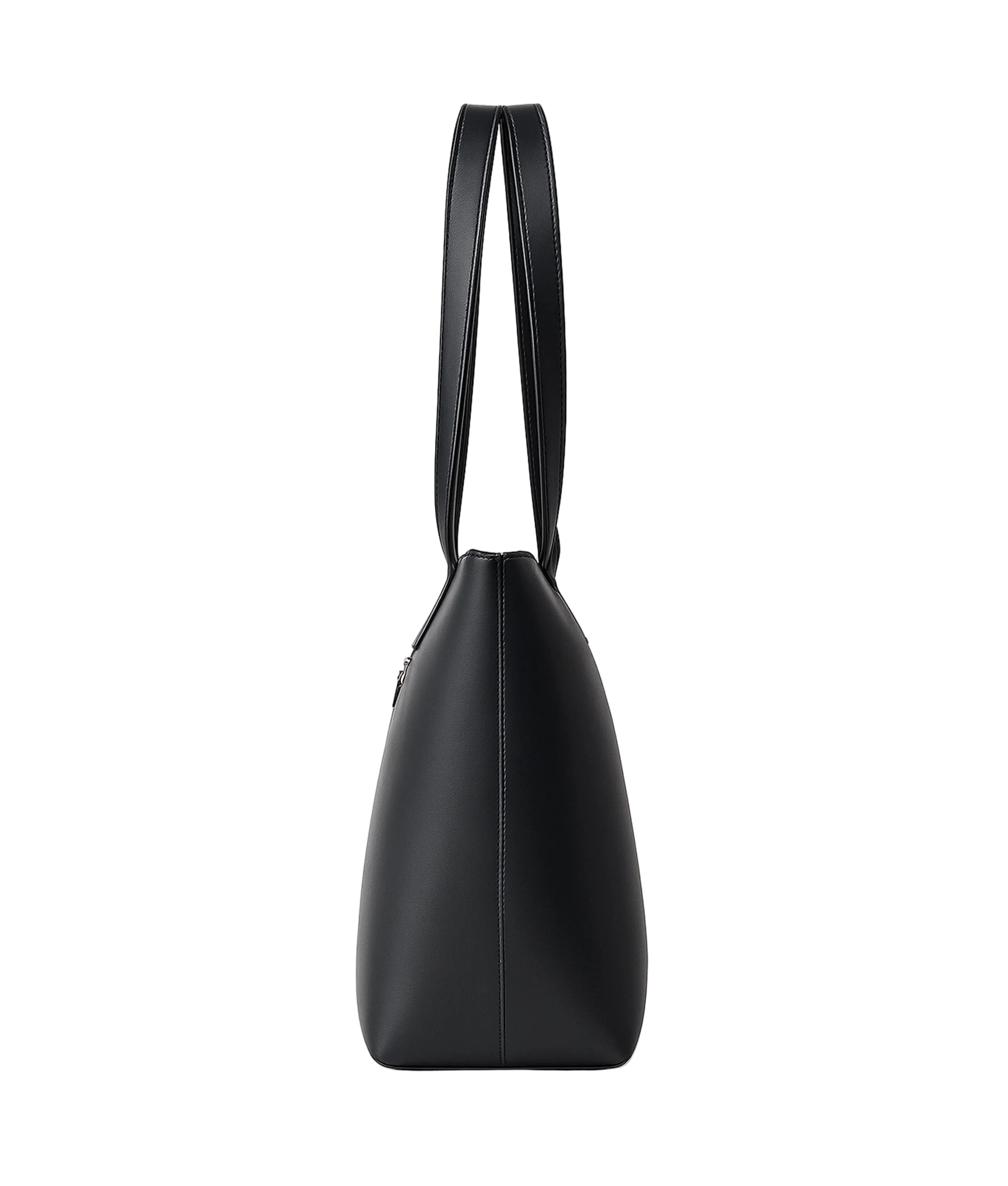 Black long handle tote bag