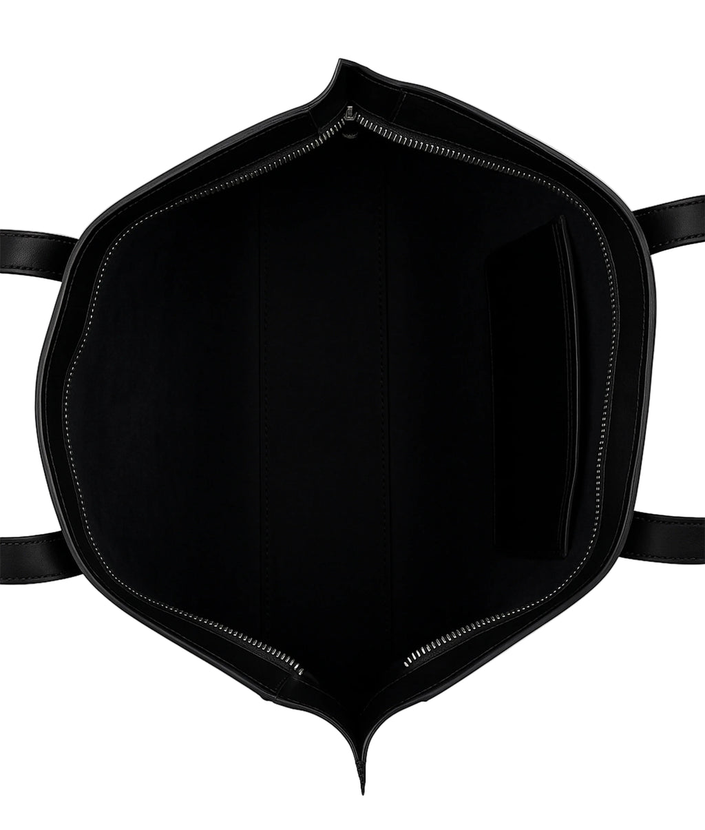 Black long handle tote bag