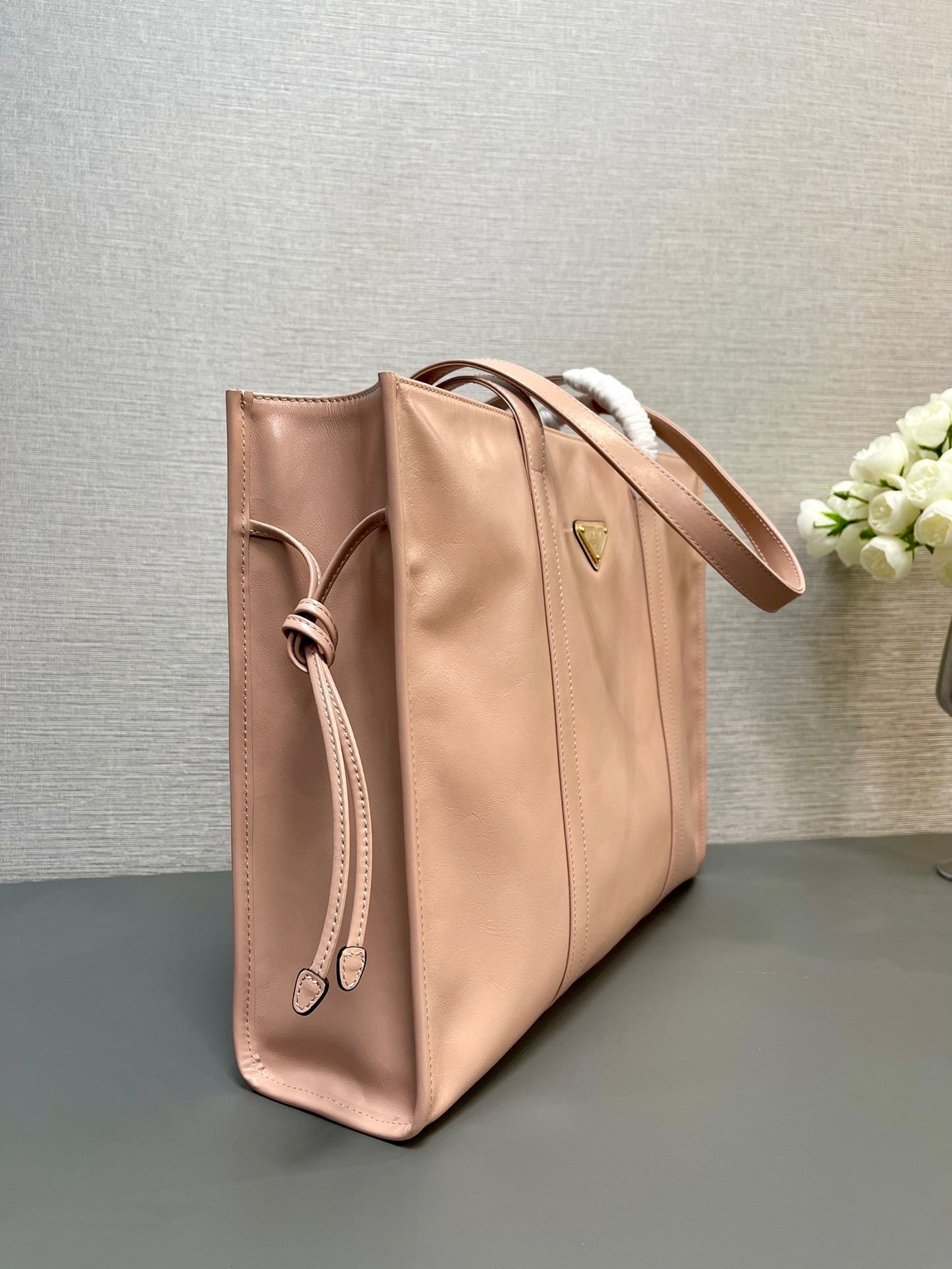 Prada large leather tote bag