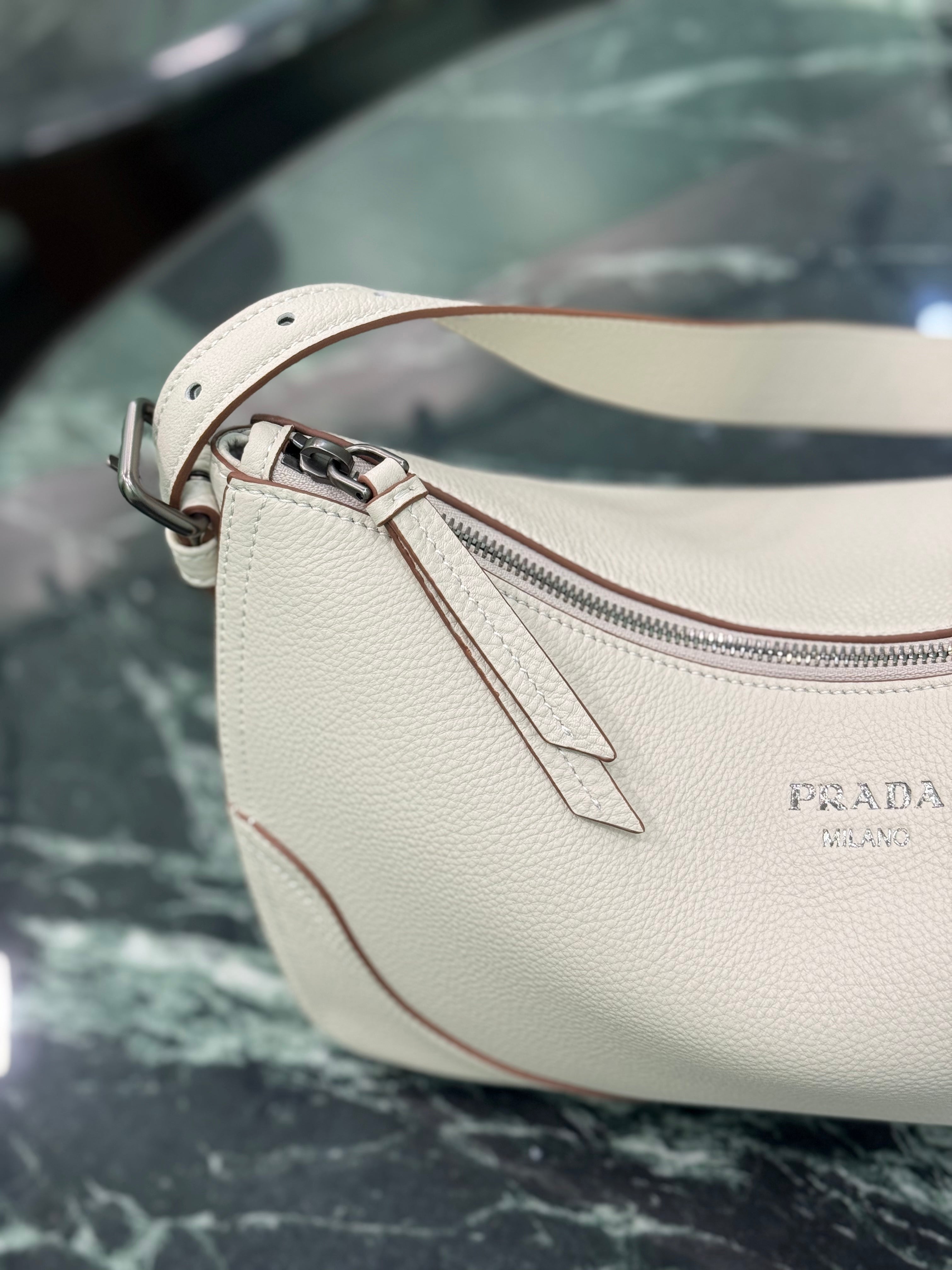 Prada Aimee large leather shoulder bag