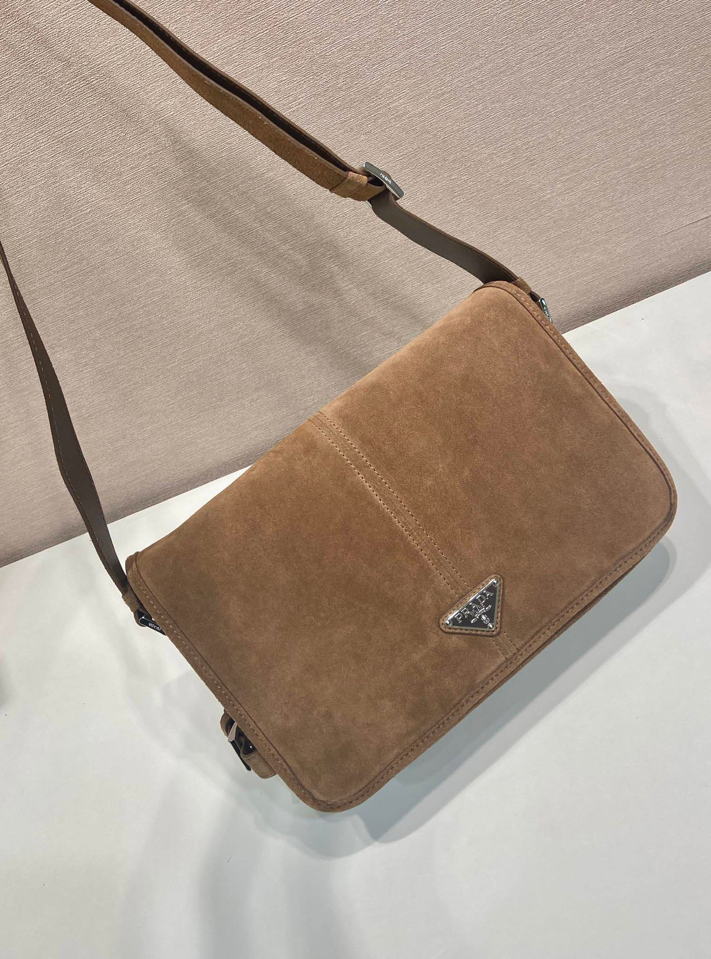Prada suede shoulder bag
