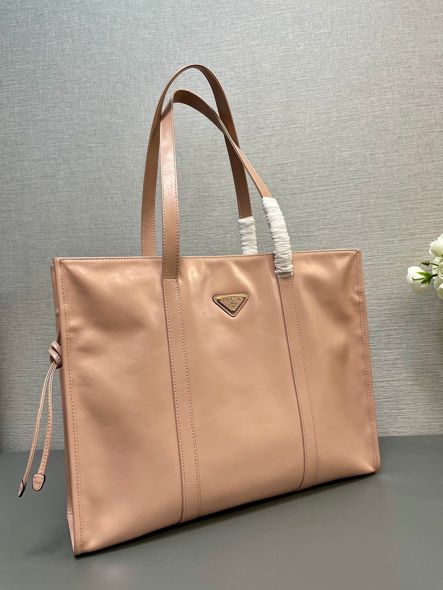 Prada large leather tote bag