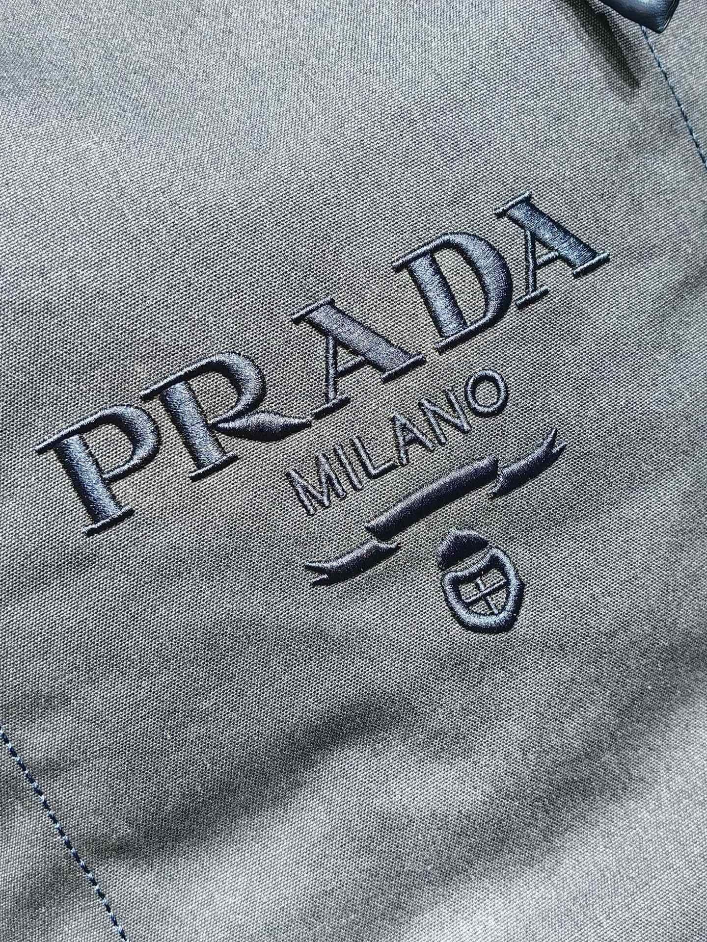 Prada canvas drawstring duffle bag