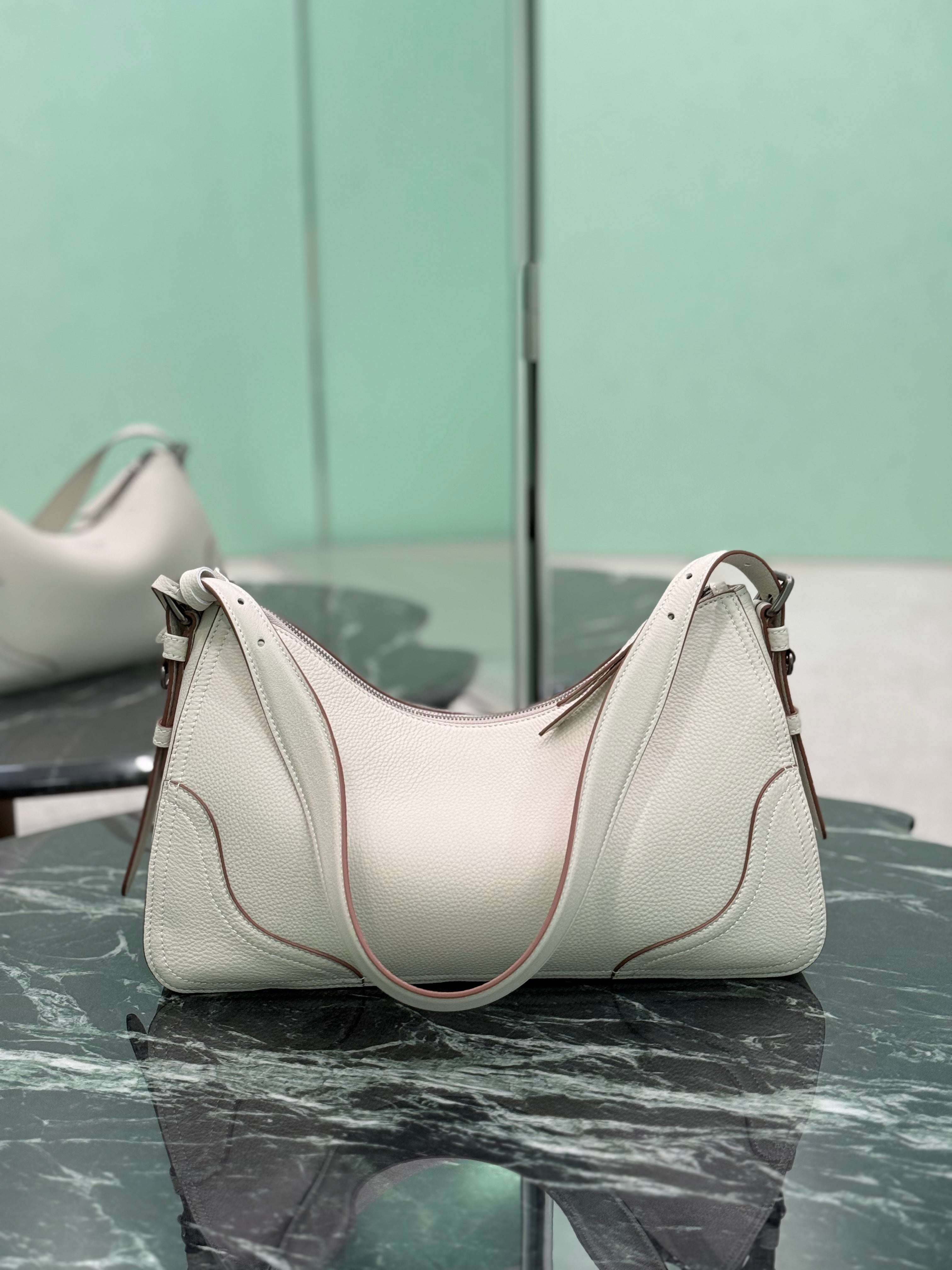 Prada Aimee large leather shoulder bag