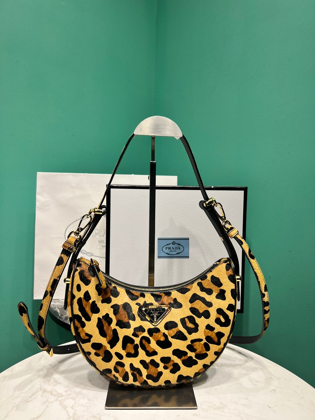 Prada Arque printed leather mini shoulder bag