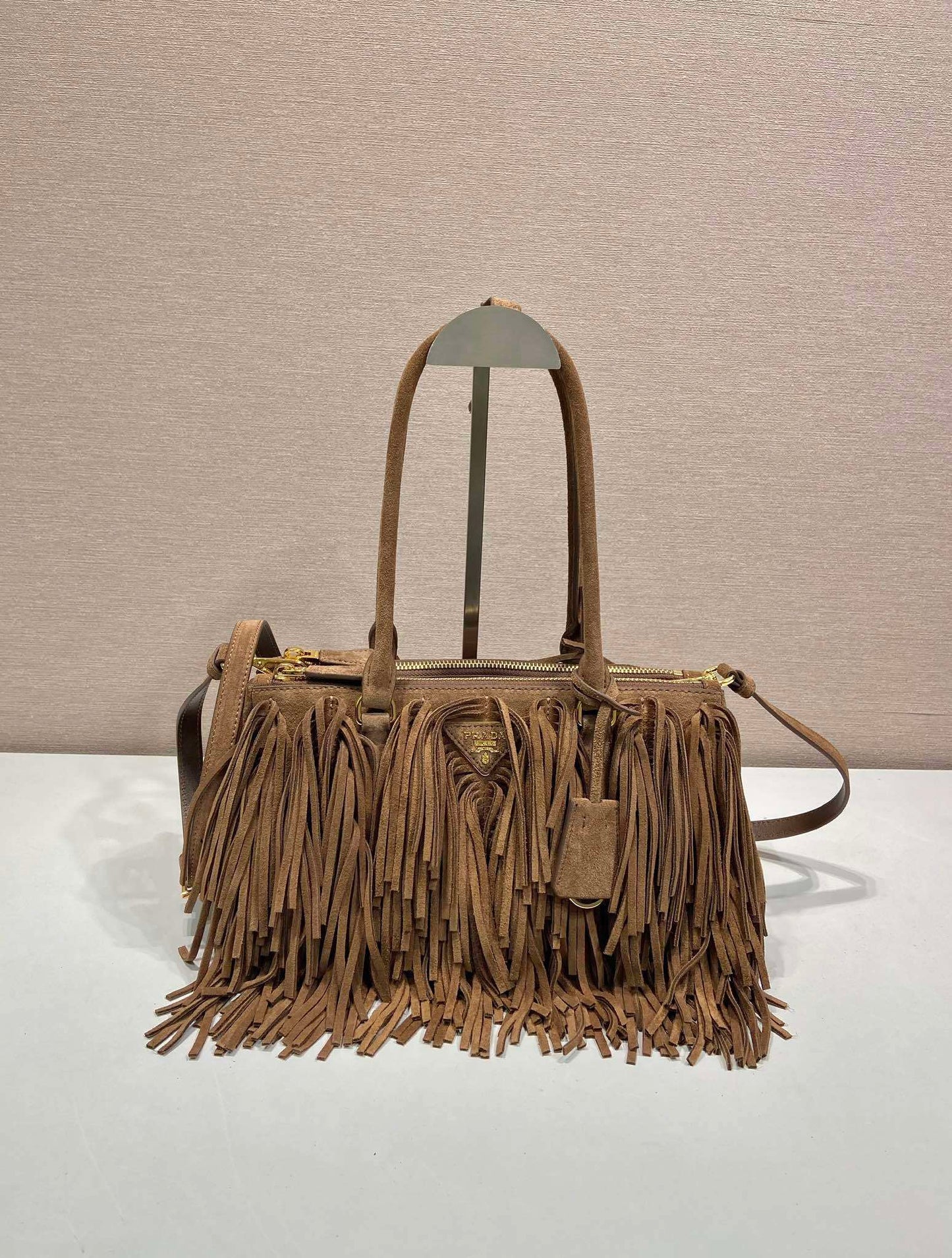 Prada Galleria medium suede bag with fringe
