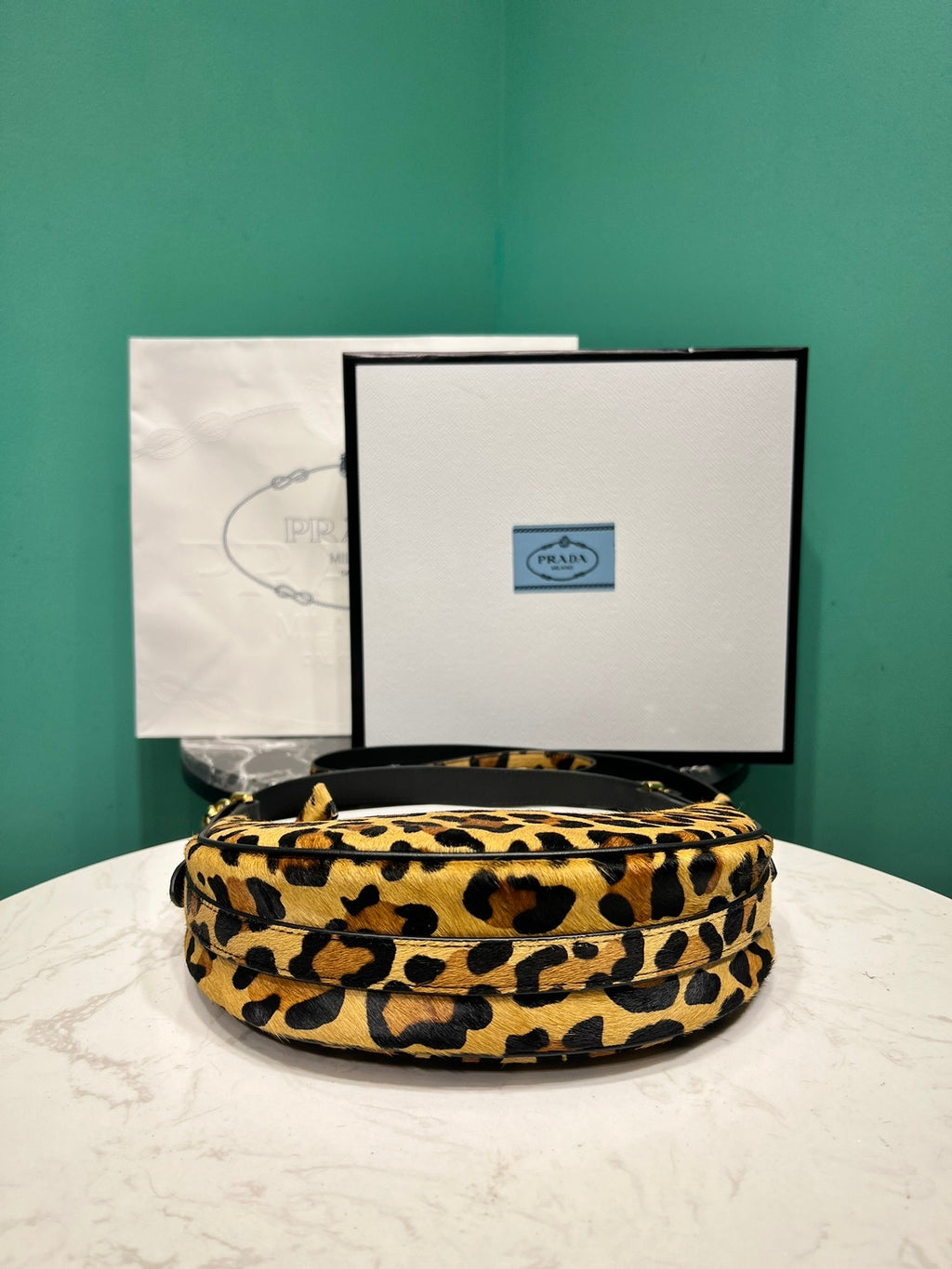 Prada Arque printed leather mini shoulder bag