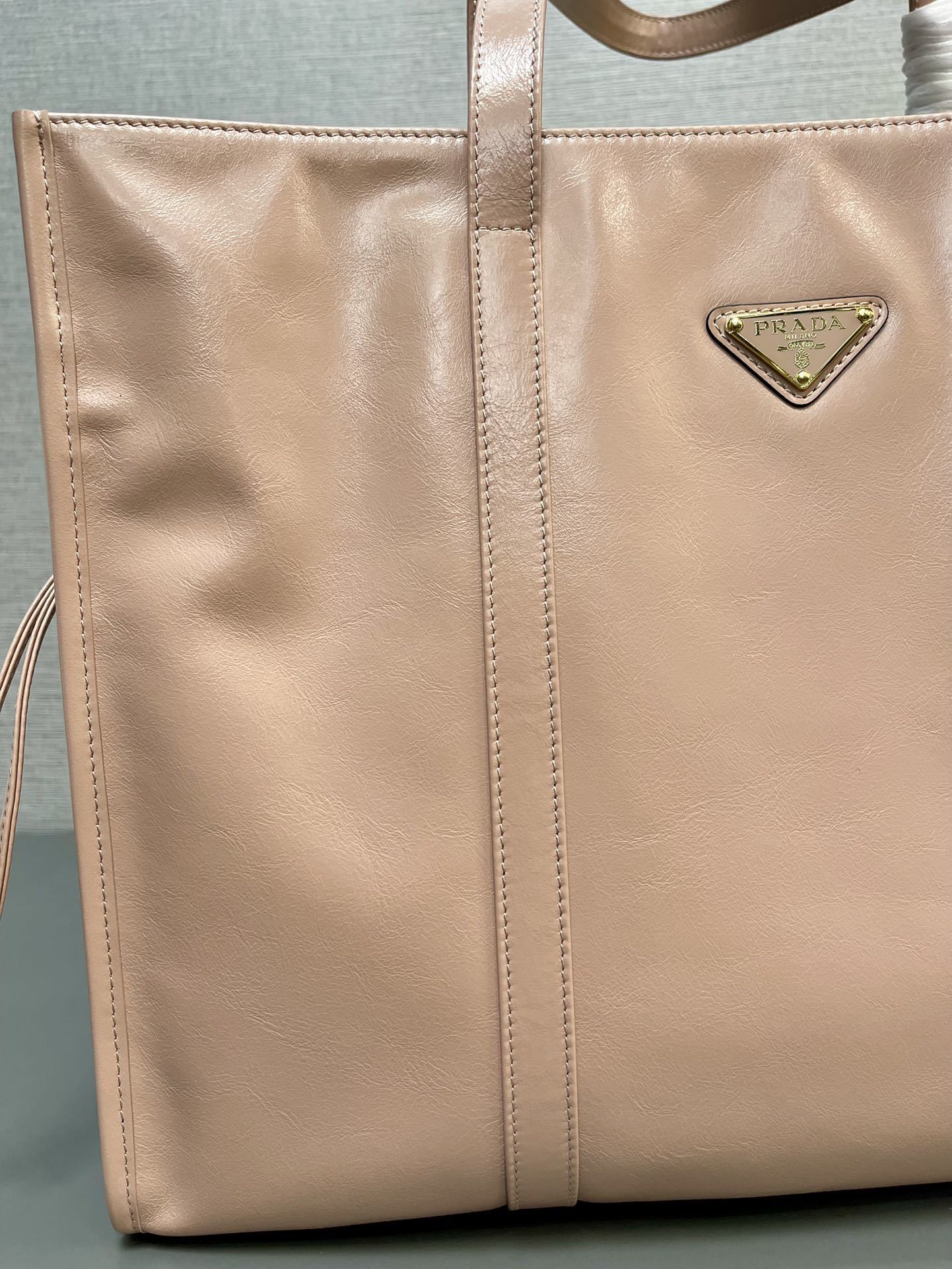 Prada large leather tote bag