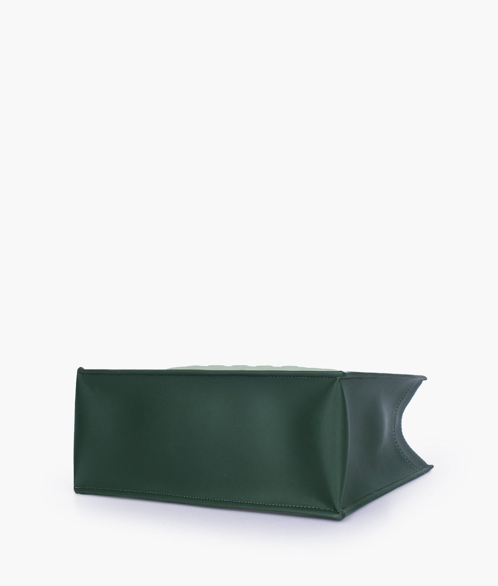 Army green box tote bag
