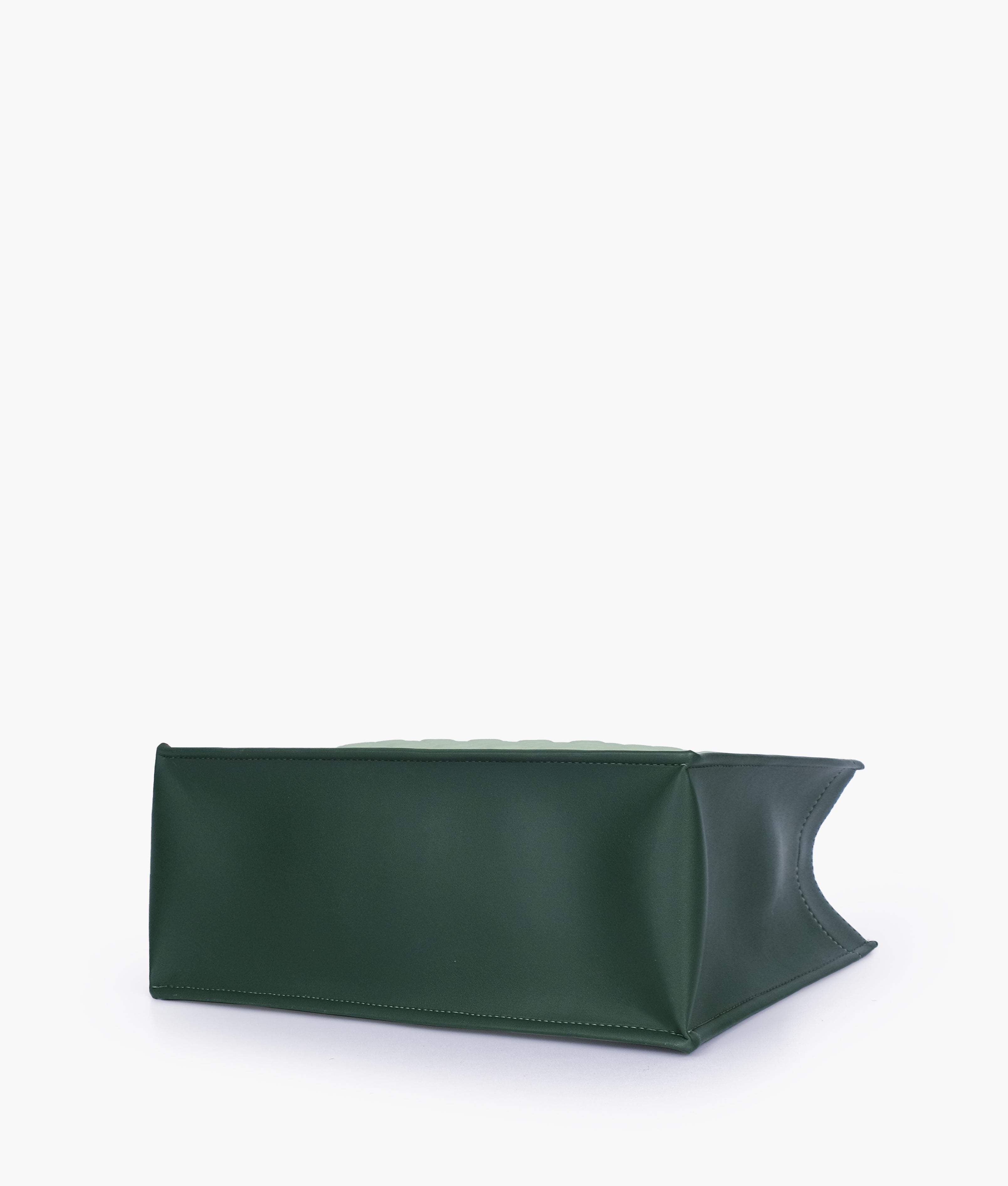 Army green box tote bag
