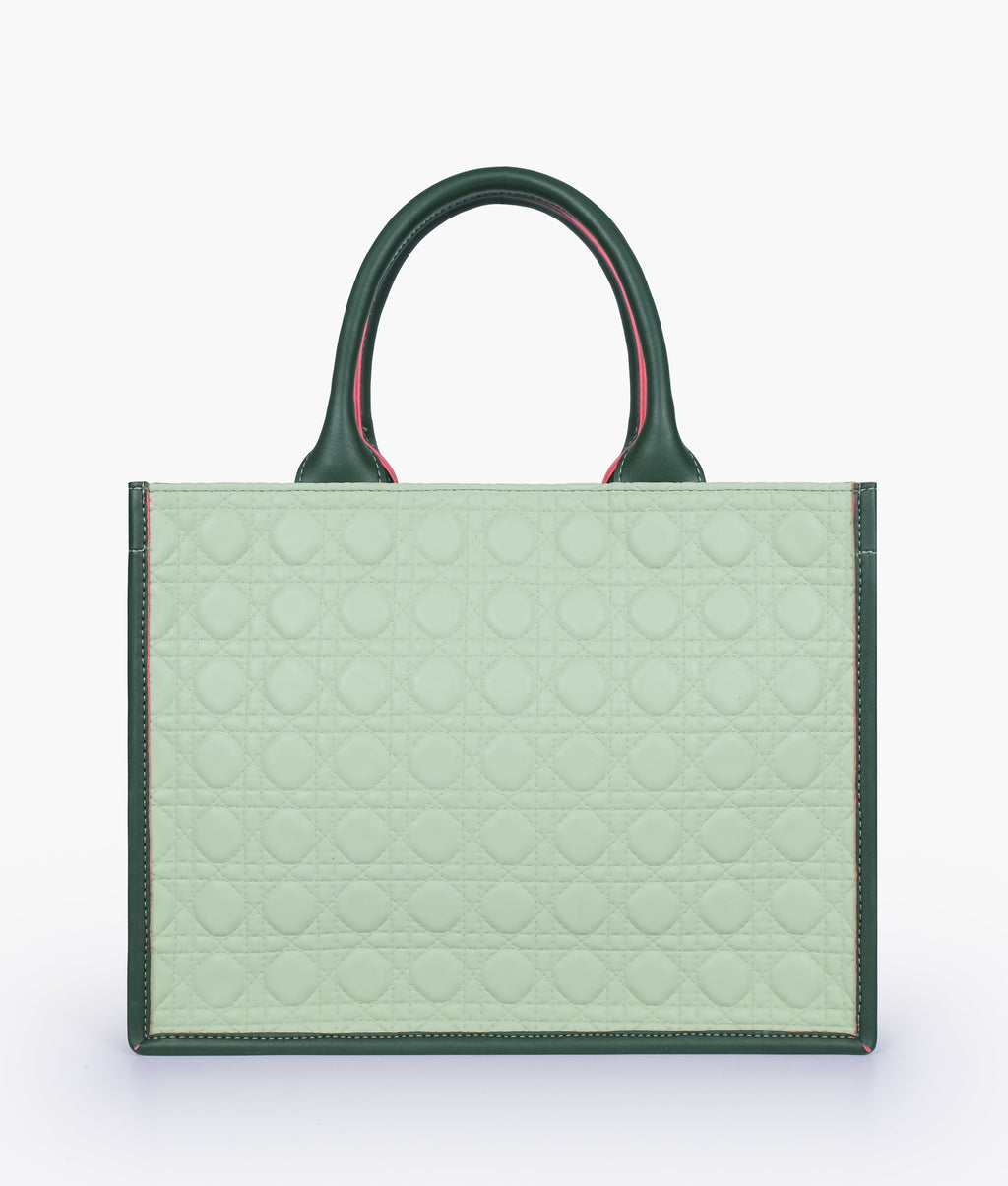 Army green box tote bag