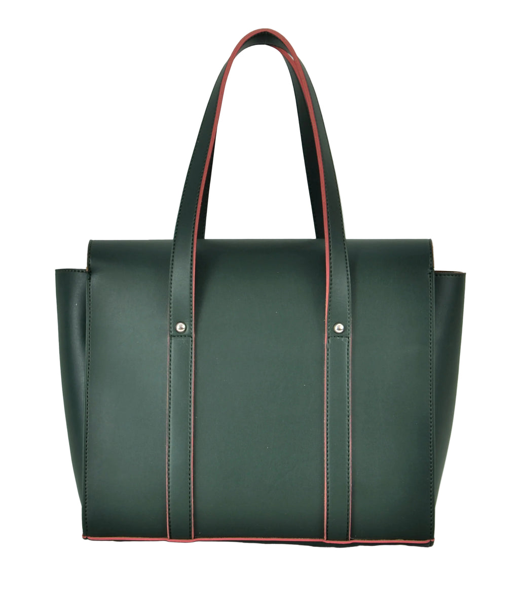 Army green carry-all satchel bag