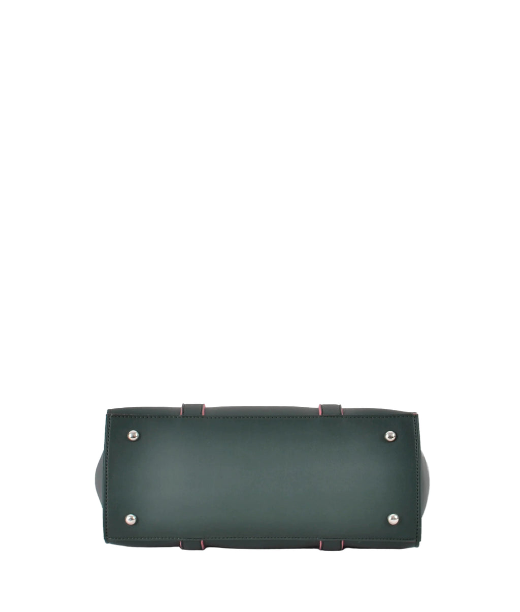 Army green carry-all satchel bag