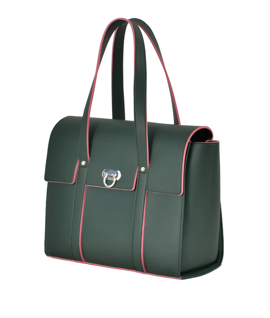 Army green carry-all satchel bag