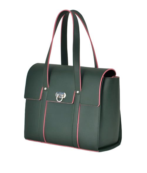 Army green carry-all satchel bag