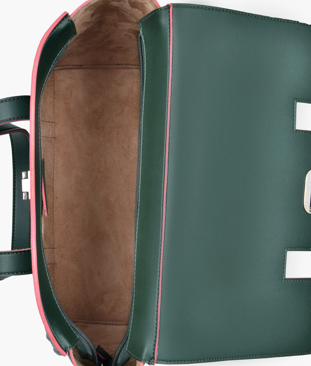 Army green carry-all satchel bag