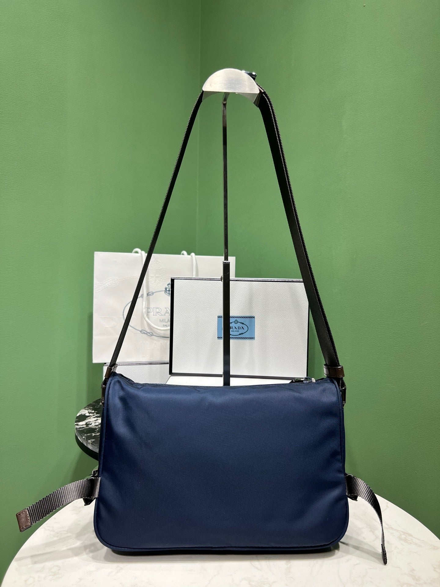 Prada Speedrock Re-Nylon and leather shoulder bag