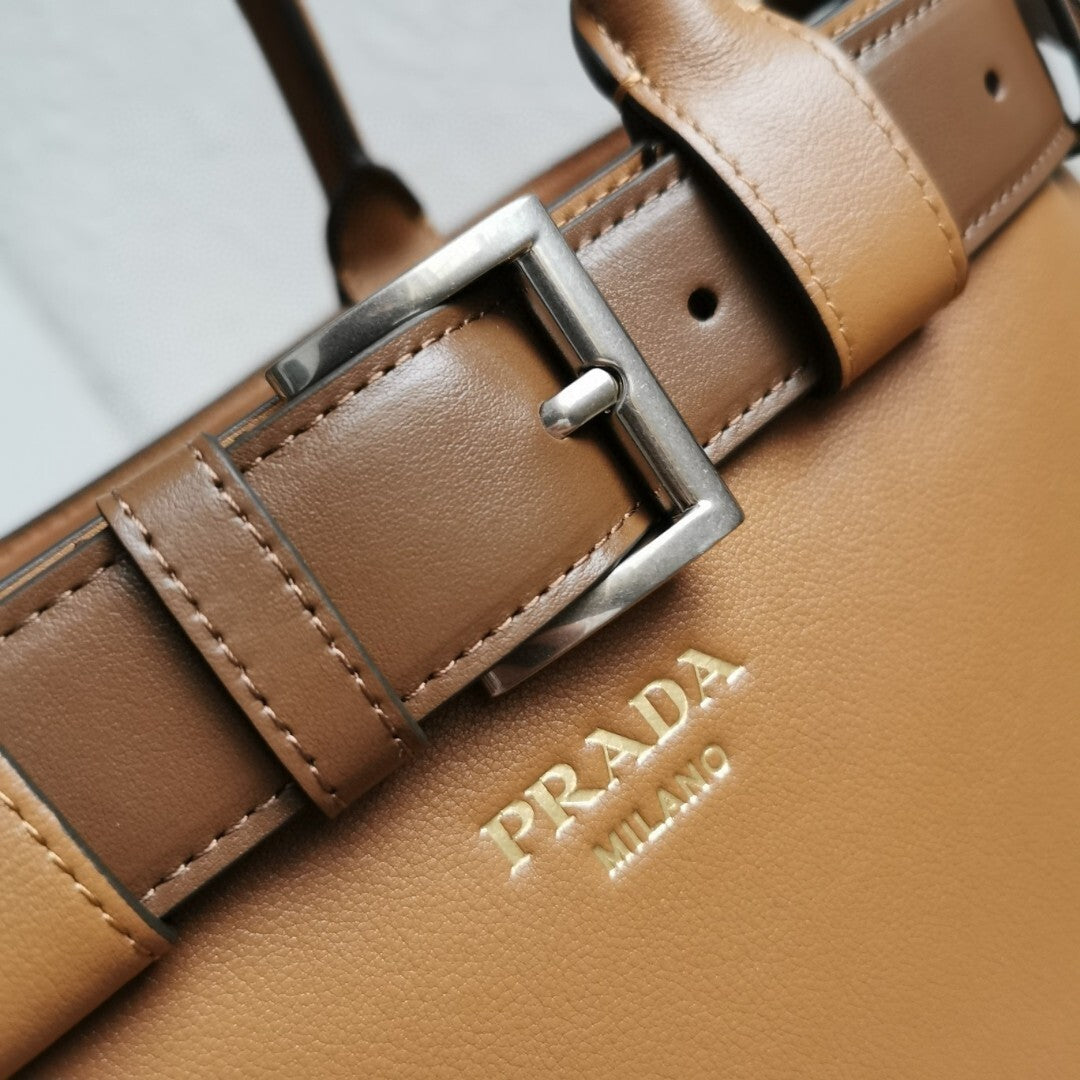 Prada Buckle small leather handbag with belt