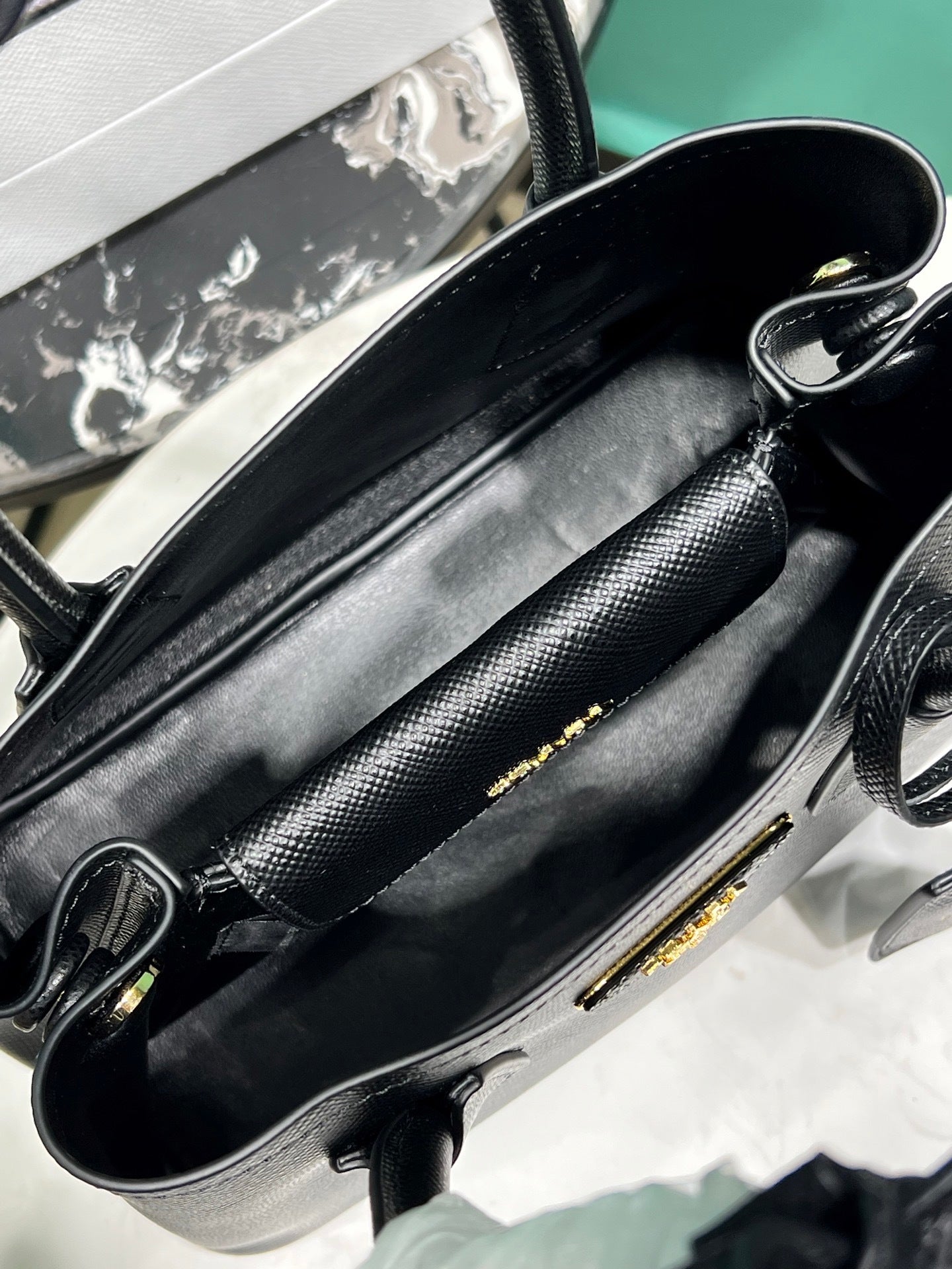 Prada Double small Saffiano leather bag