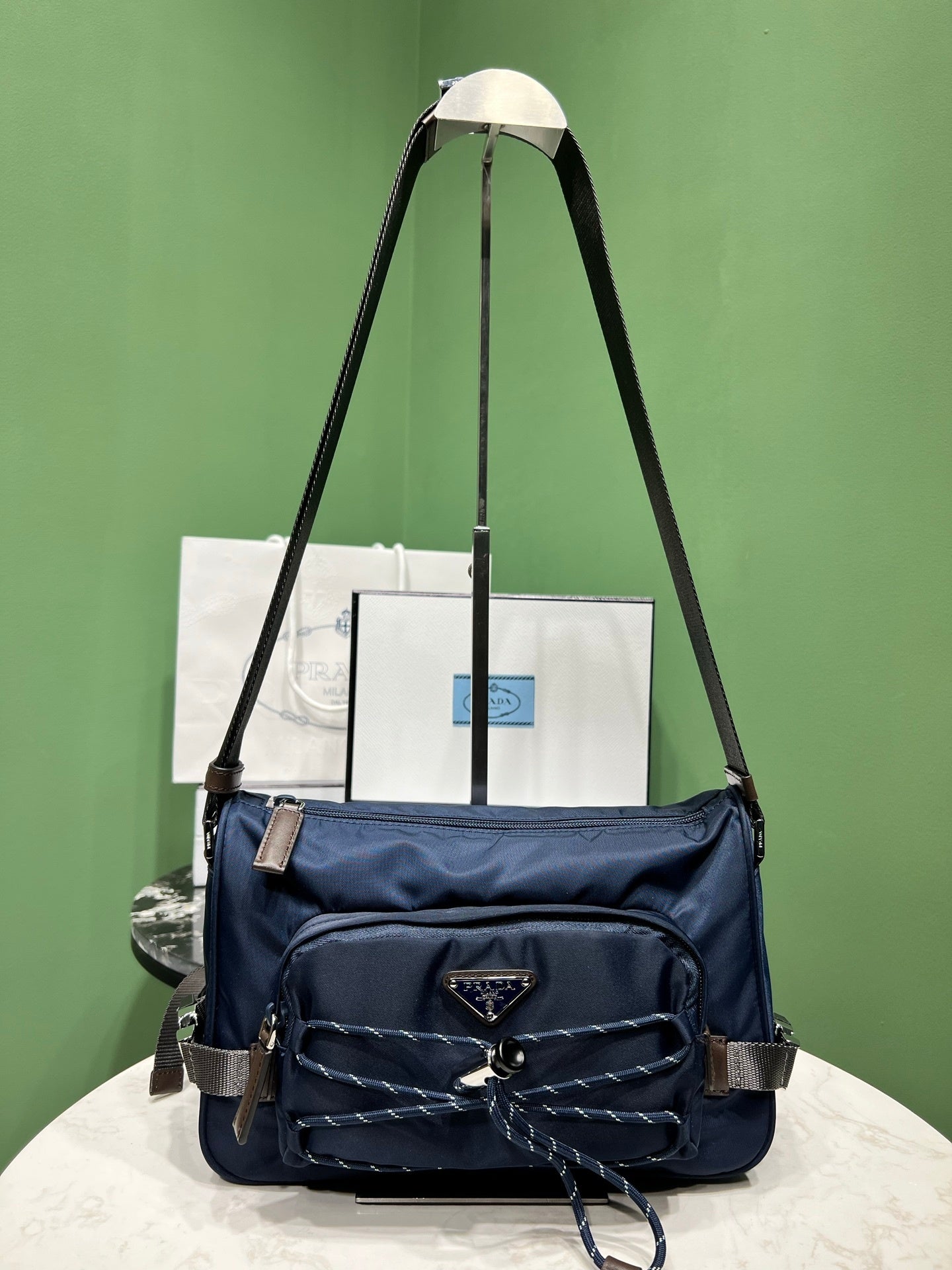 Prada Speedrock Re-Nylon and leather shoulder bag