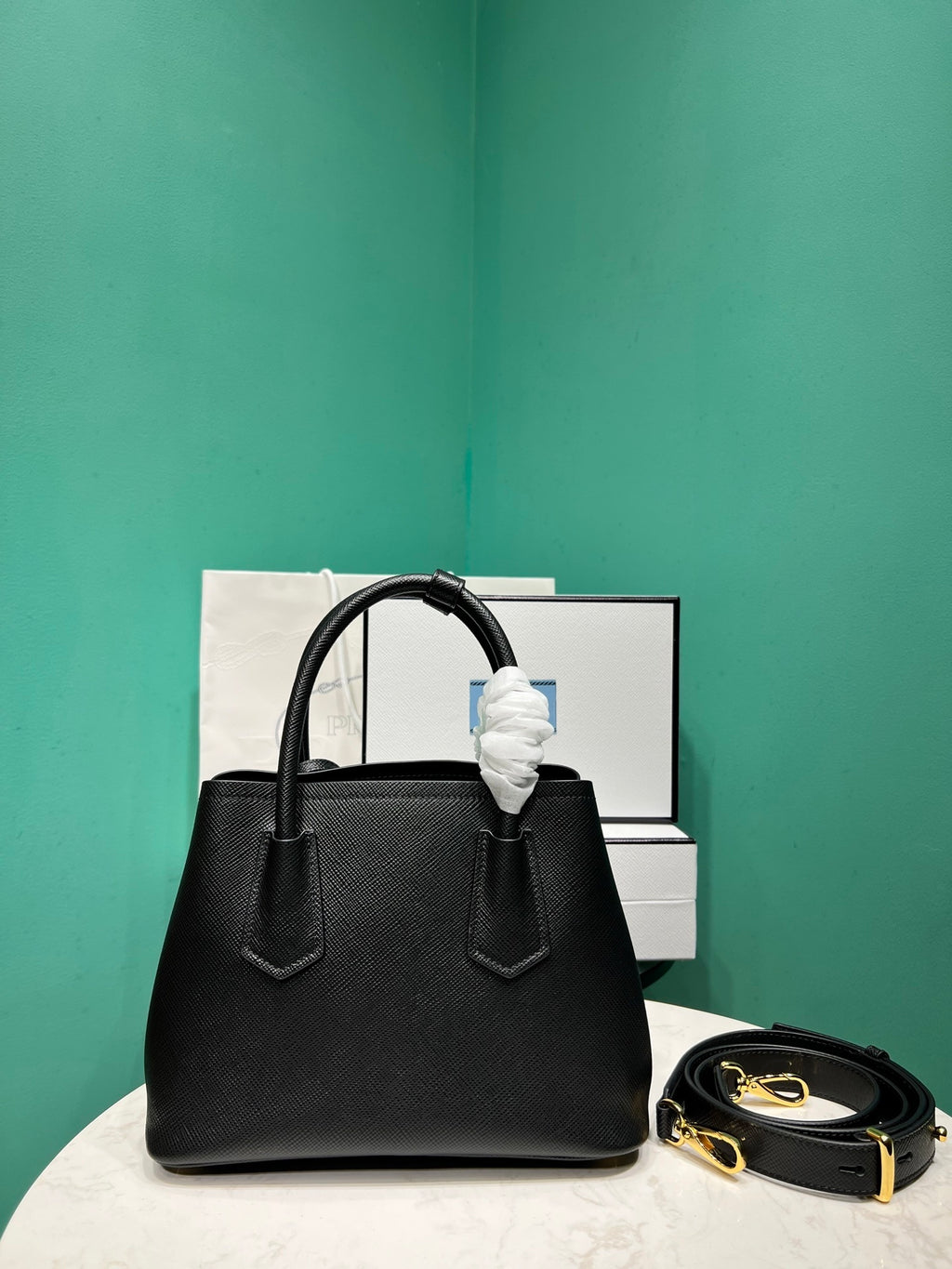 Prada Double small Saffiano leather bag