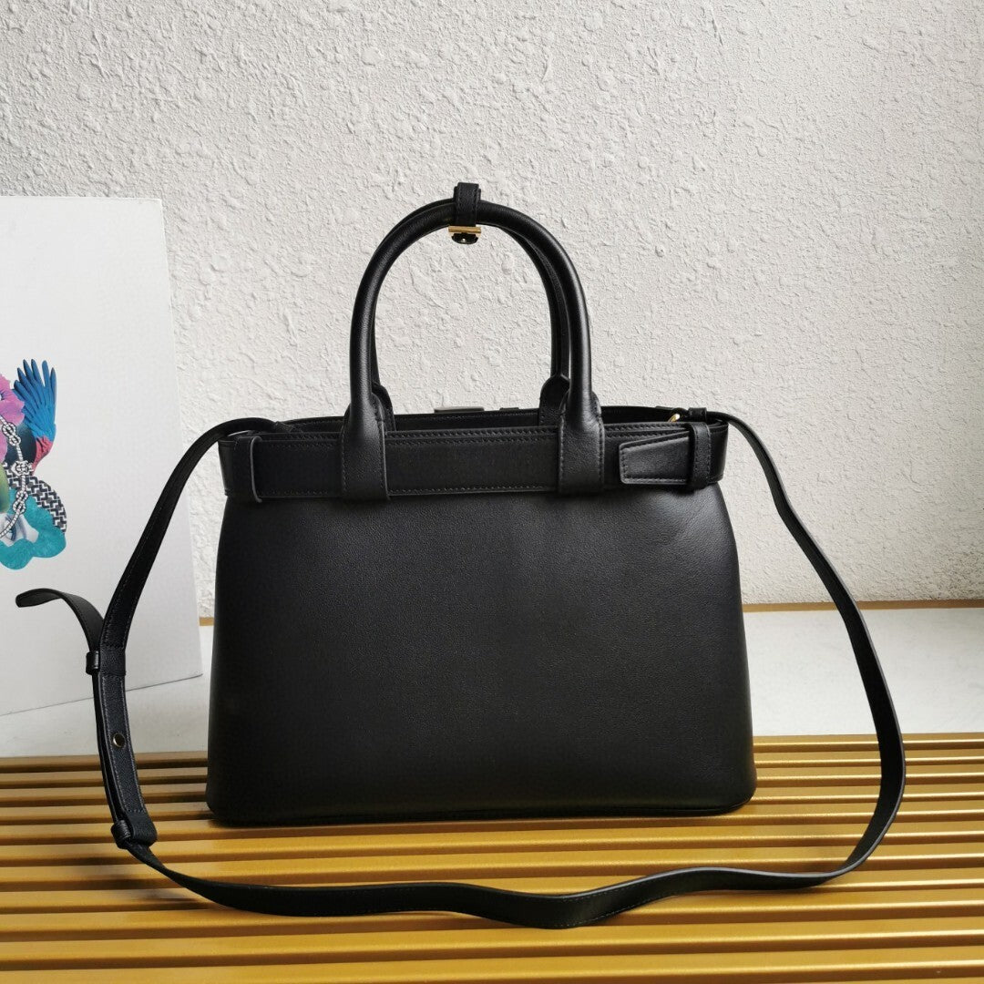 Prada Buckle small leather handbag with belt