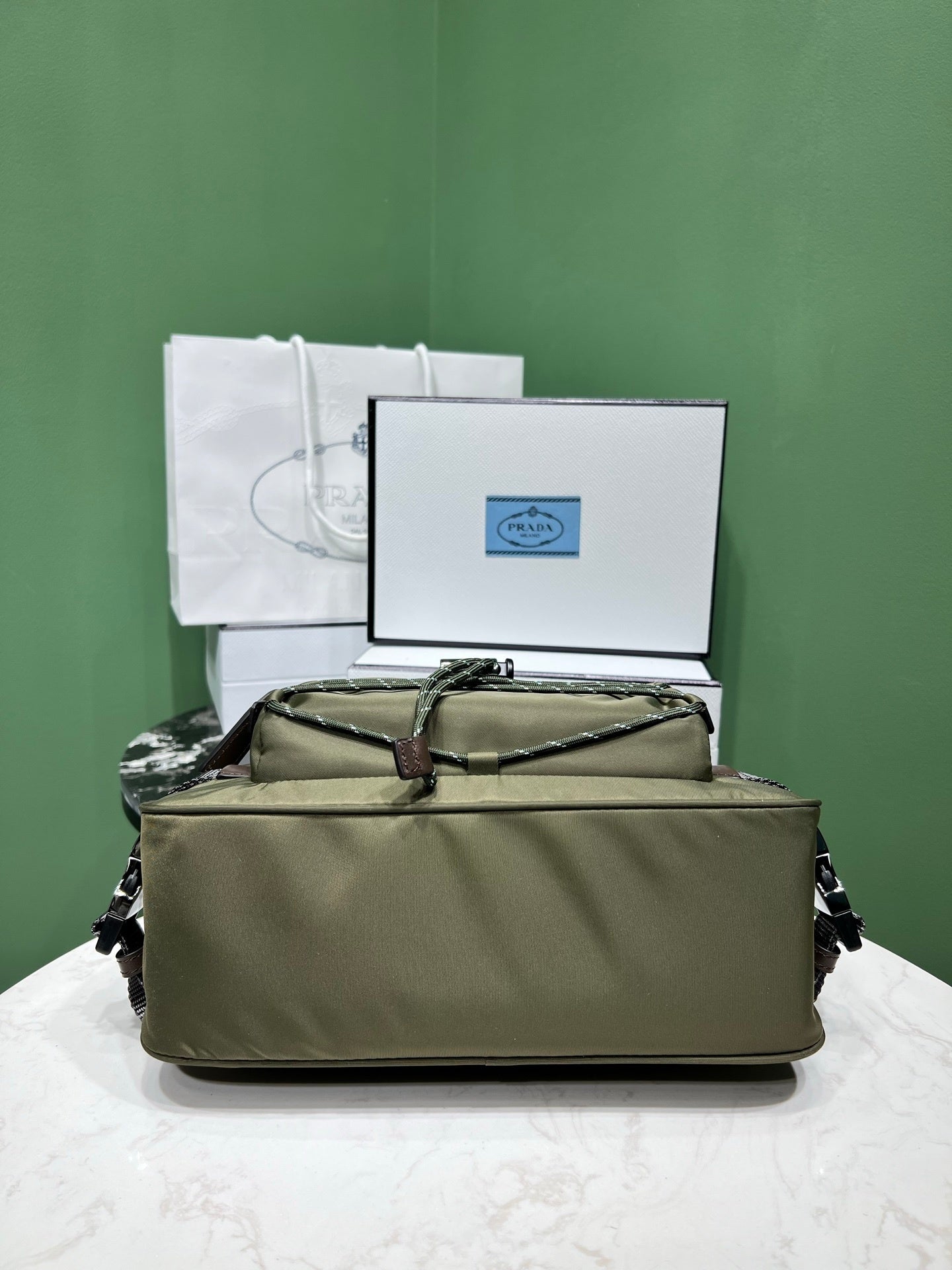 Prada Speedrock Re-Nylon and leather shoulder bag