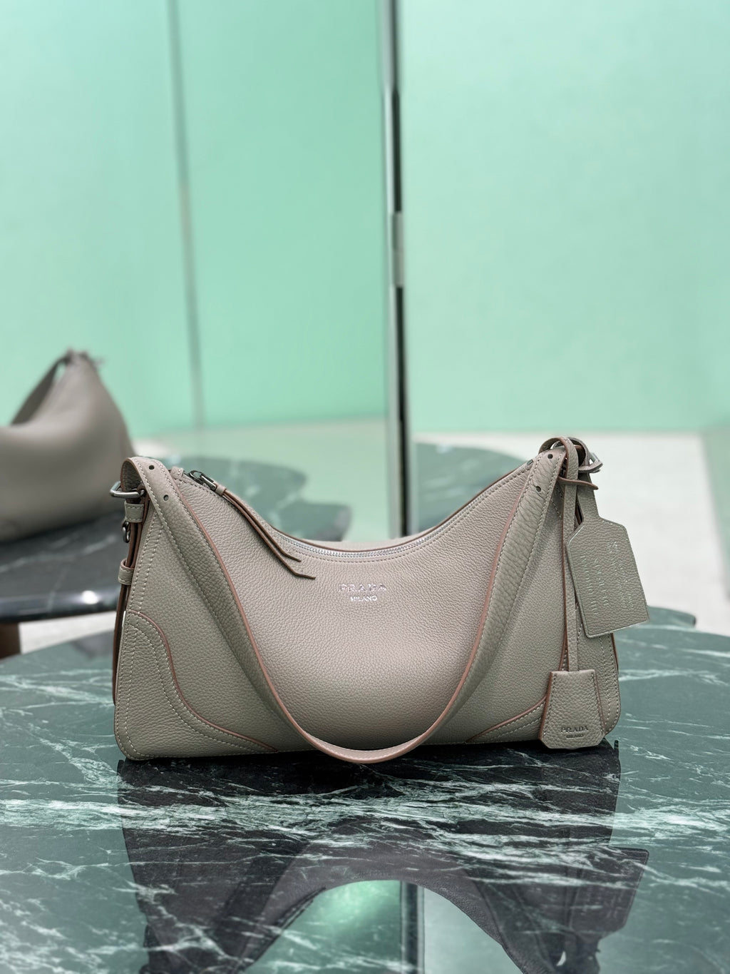 Prada Aimee large leather shoulder bag