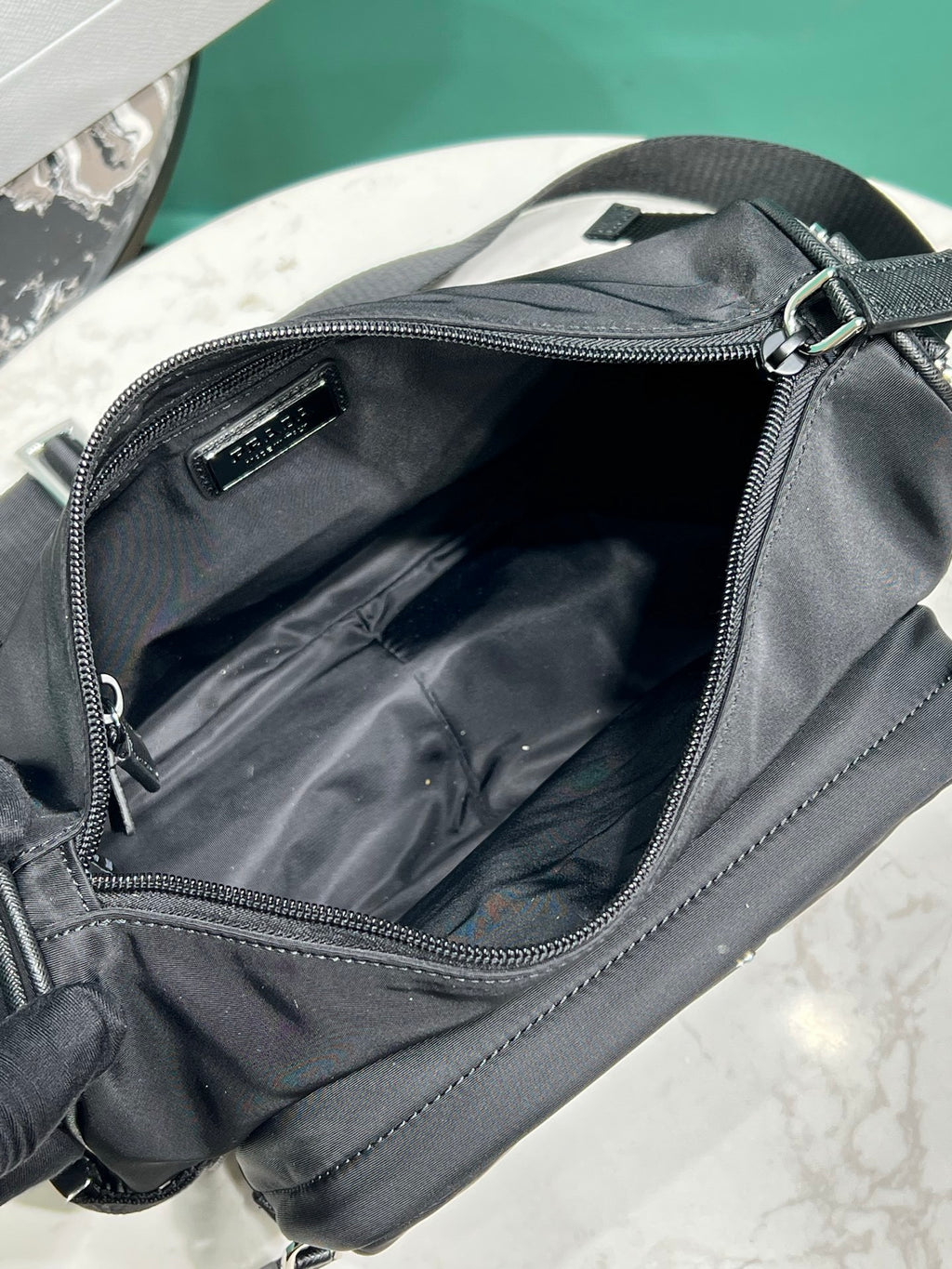 Prada large Re-Nylon and Saffiano leather shoulder bag