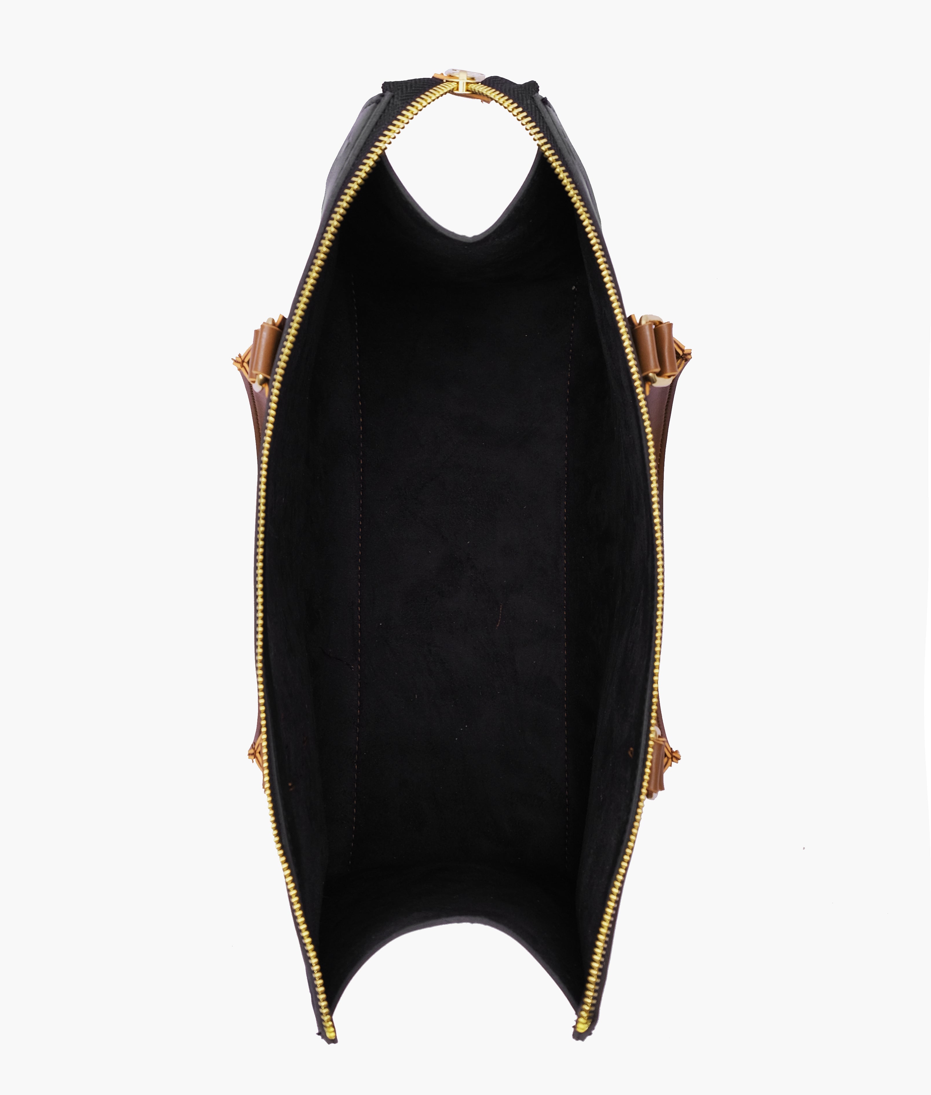 Black and brown on-the-go handbag