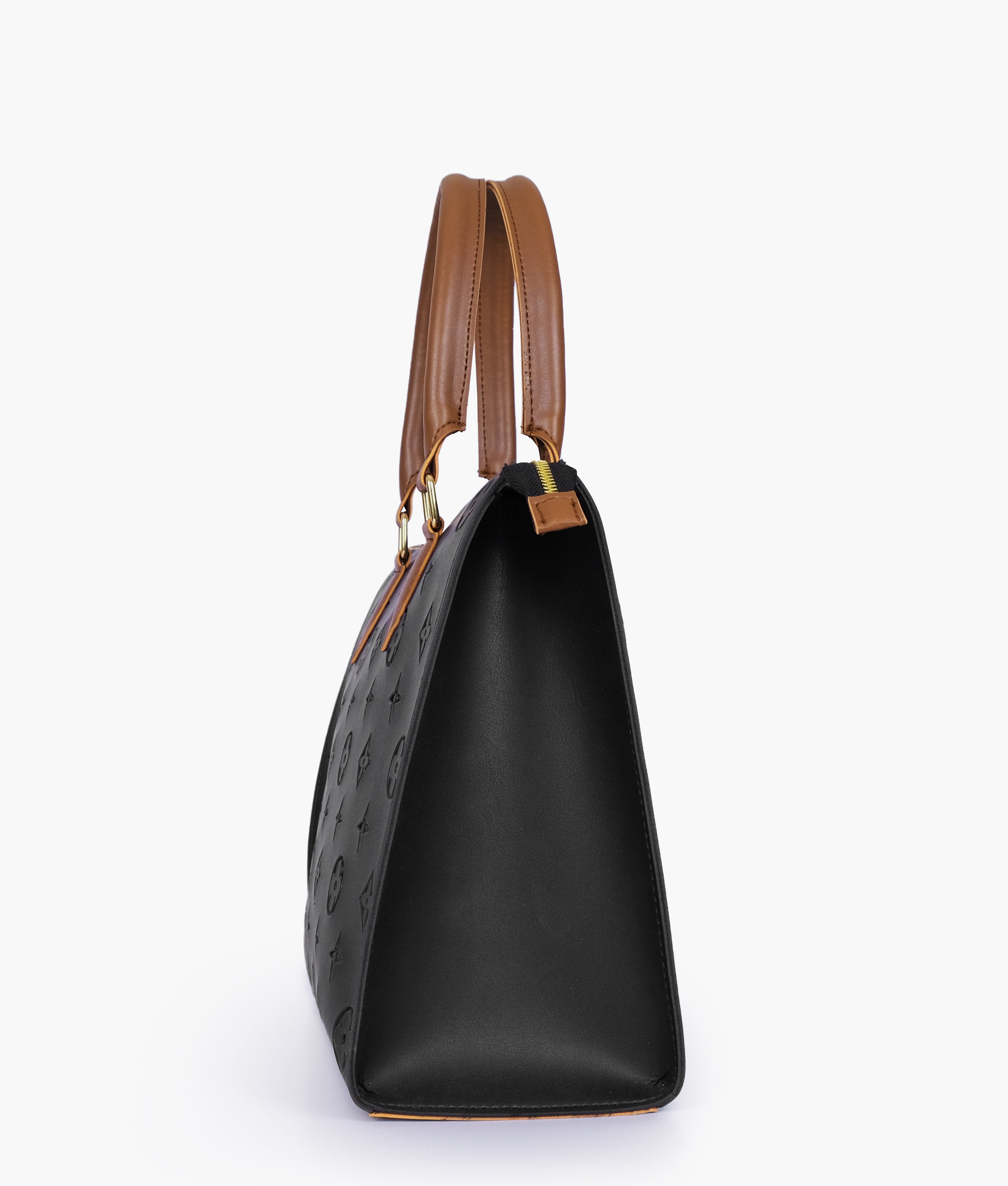 Black and brown on-the-go handbag