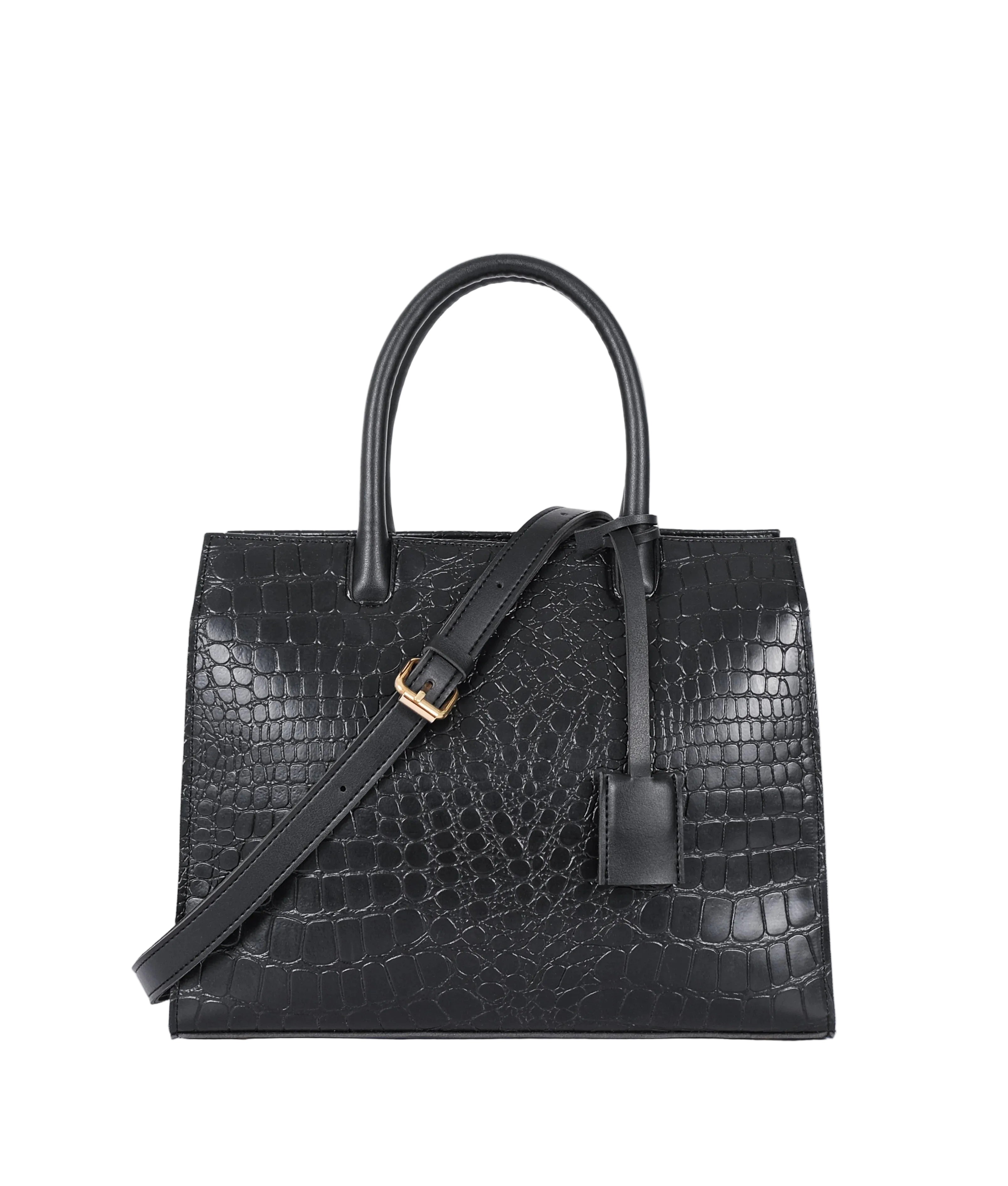 Black crocodile vintage handbag