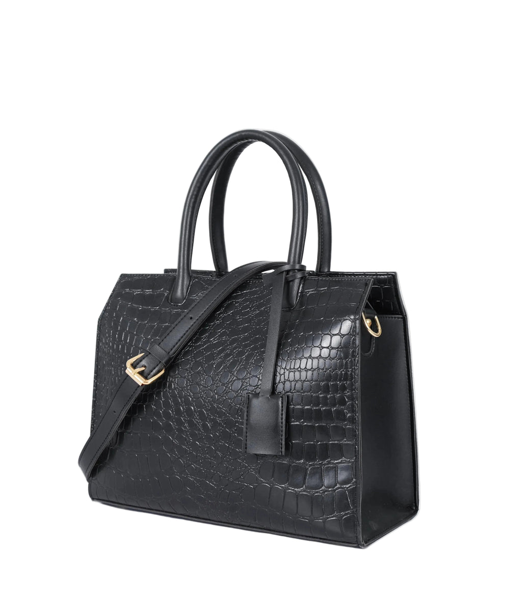 Black crocodile vintage handbag