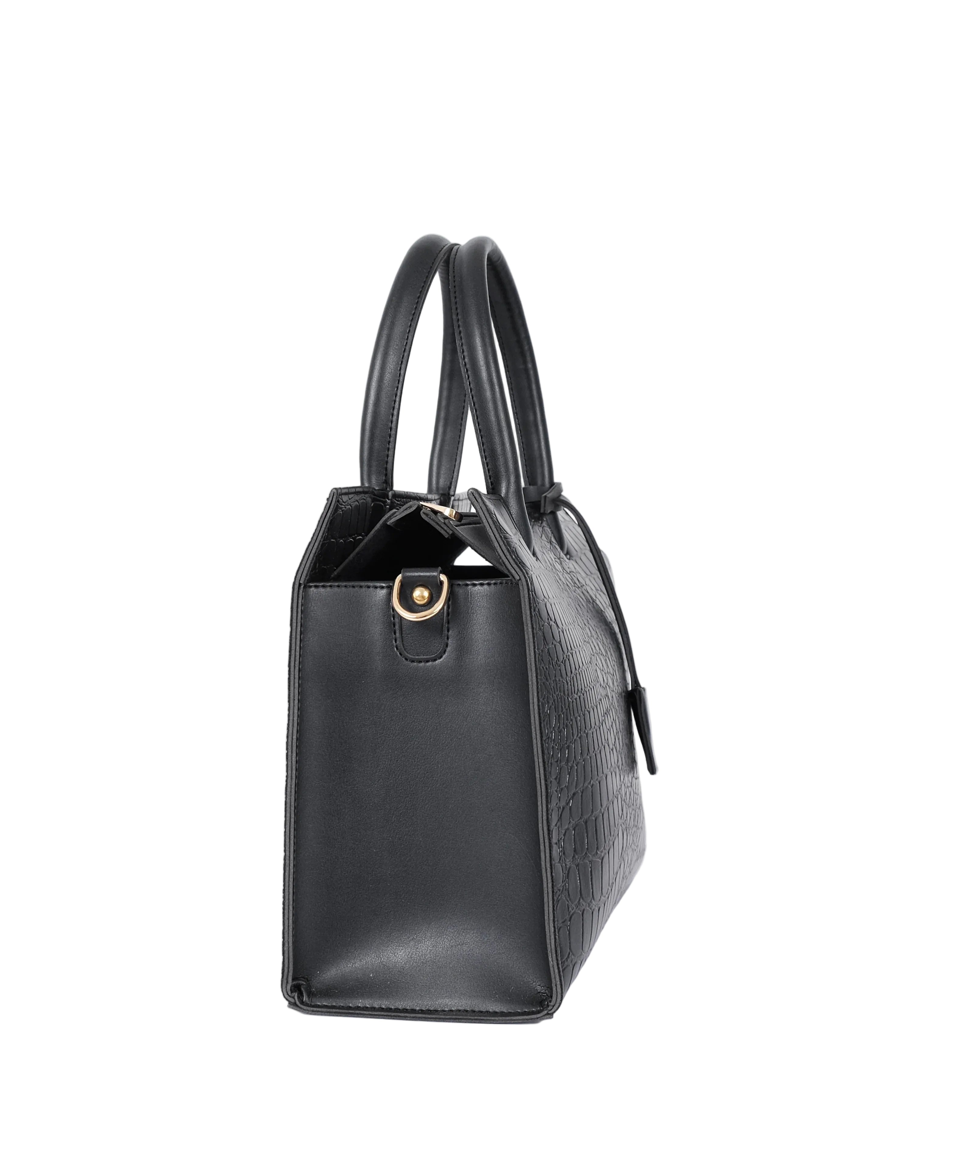 Black crocodile vintage handbag