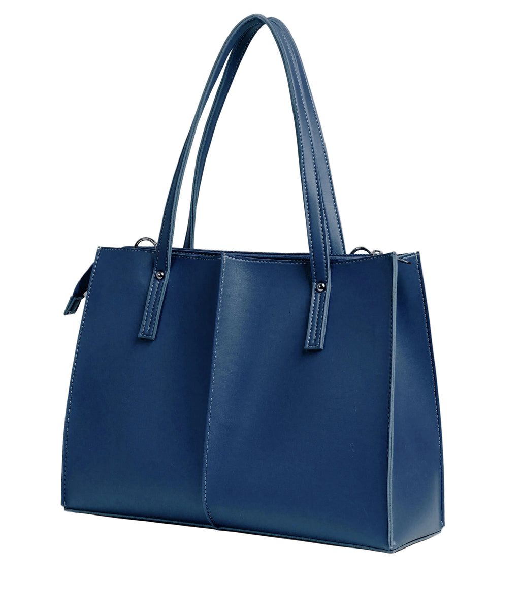 Blue work tote bag