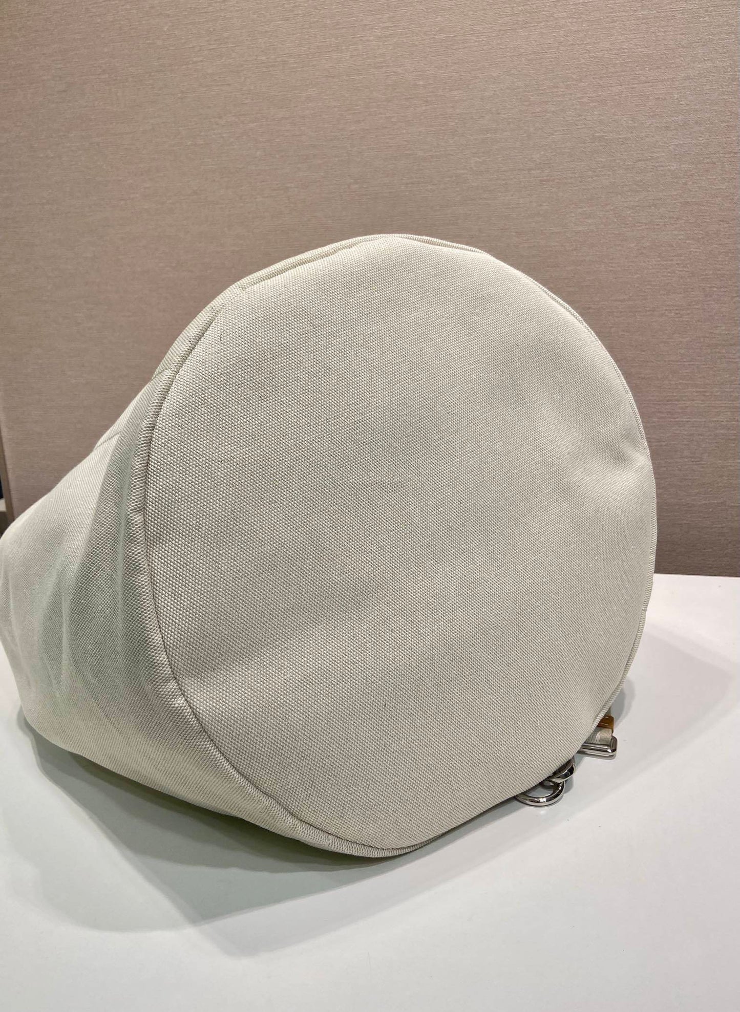 Prada linen blend drawstring duffel bag