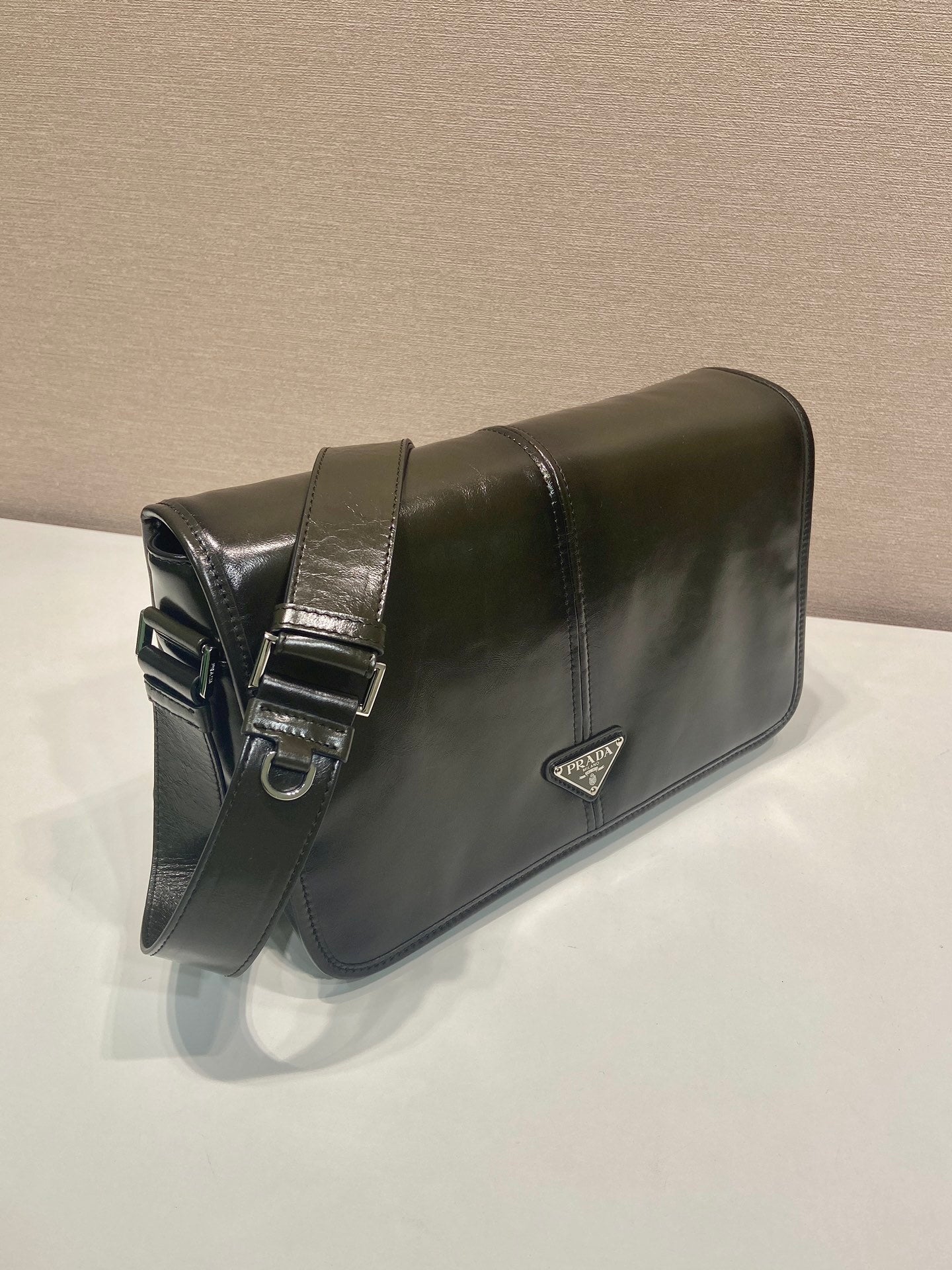 Prada Antiqued leather shoulder bag