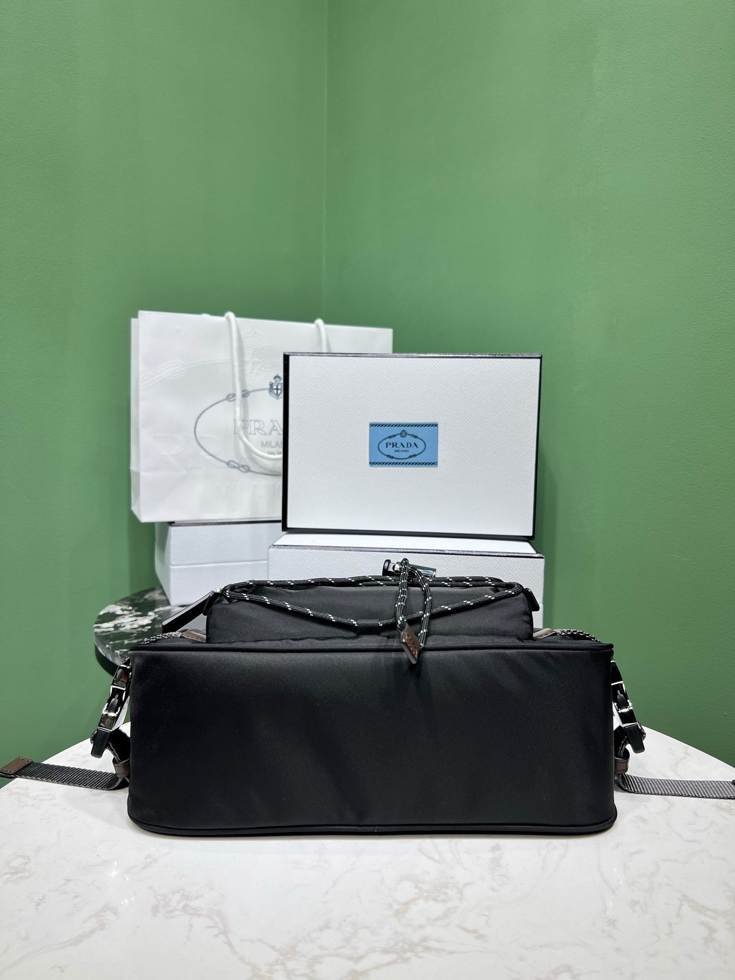 Prada Speedrock Re-Nylon and leather shoulder bag