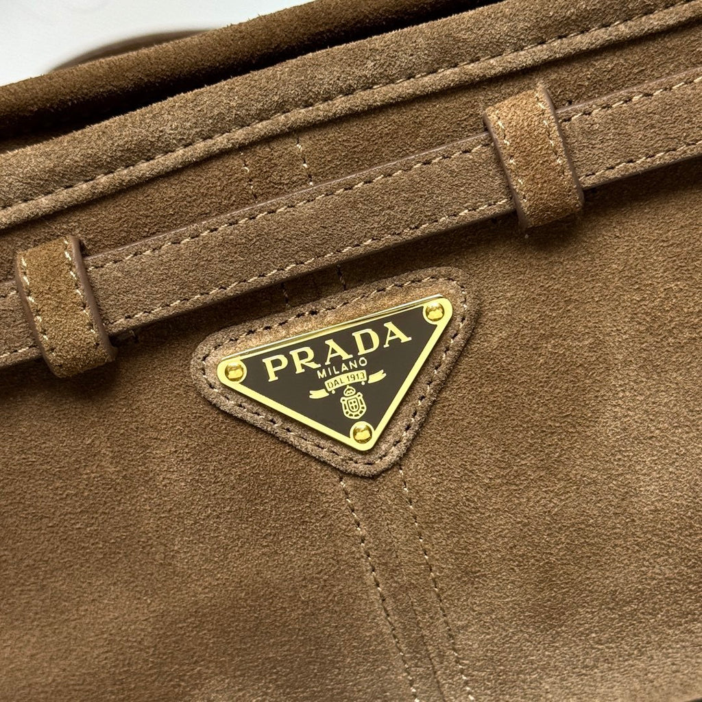 Prada Bonnie small suede shoulder bag