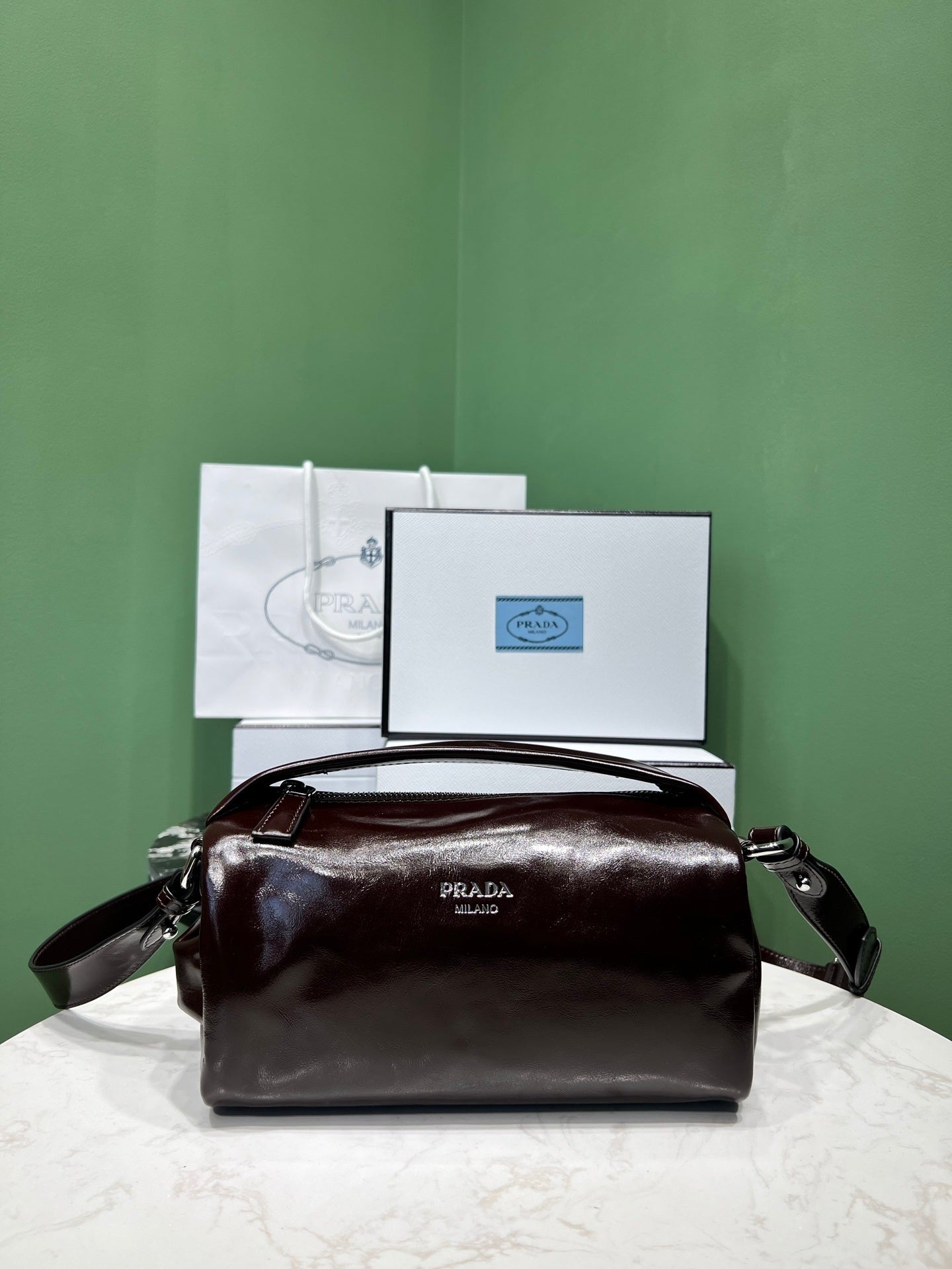 Prada leather shoulder bag