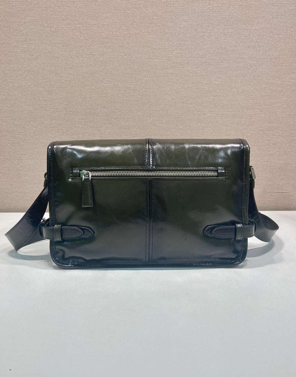 Prada Antiqued leather shoulder bag