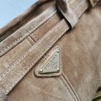 Prada Bonnie large suede handbag