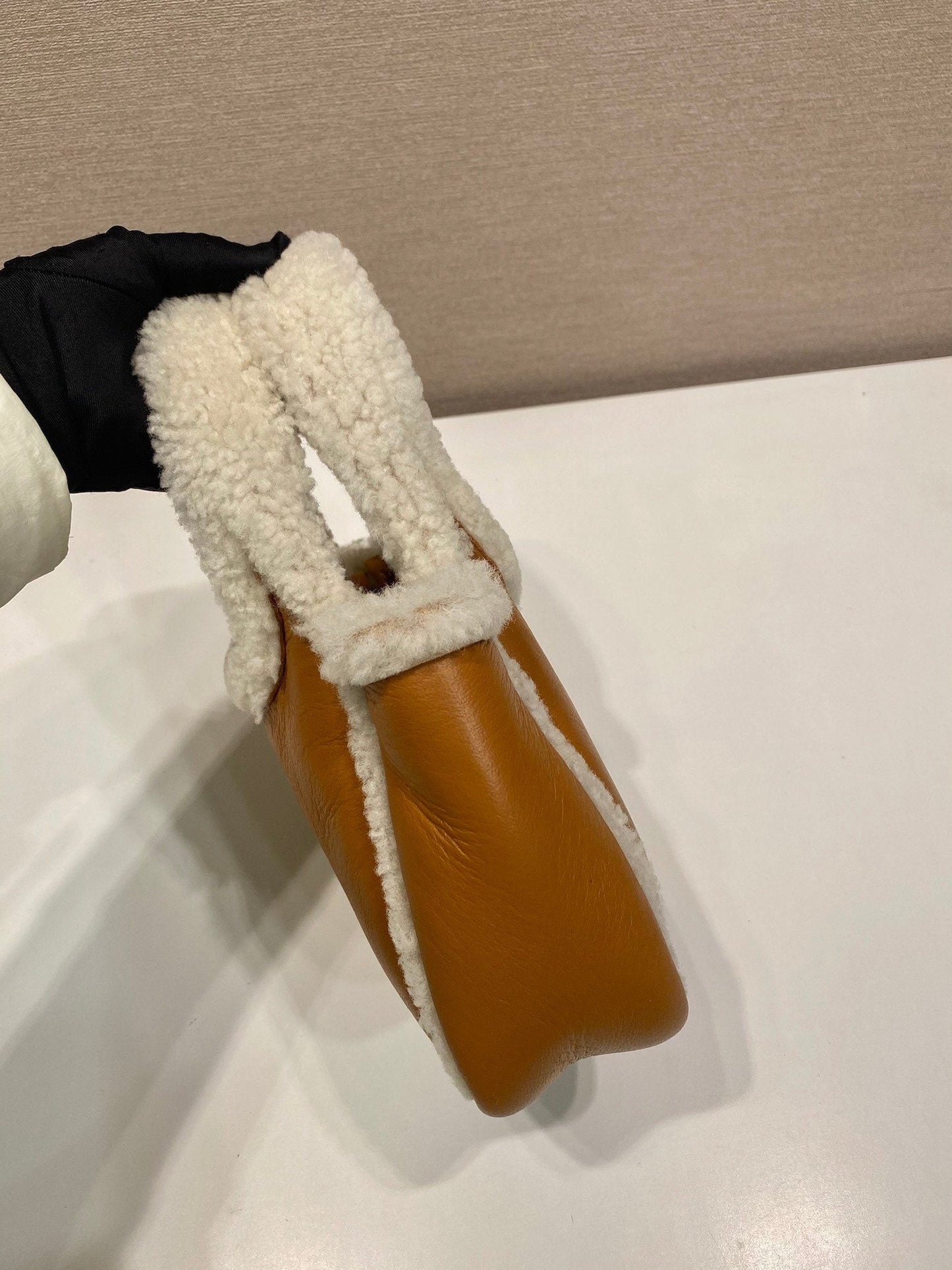 Prada mini shearling handbag