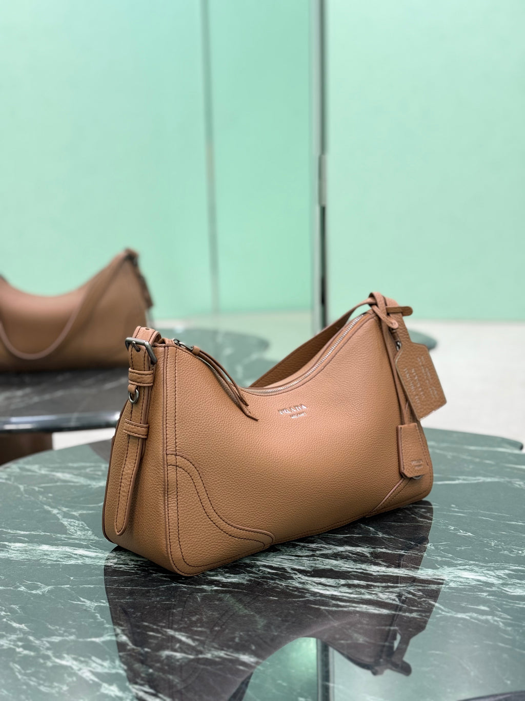 Prada Aimee large leather shoulder bag