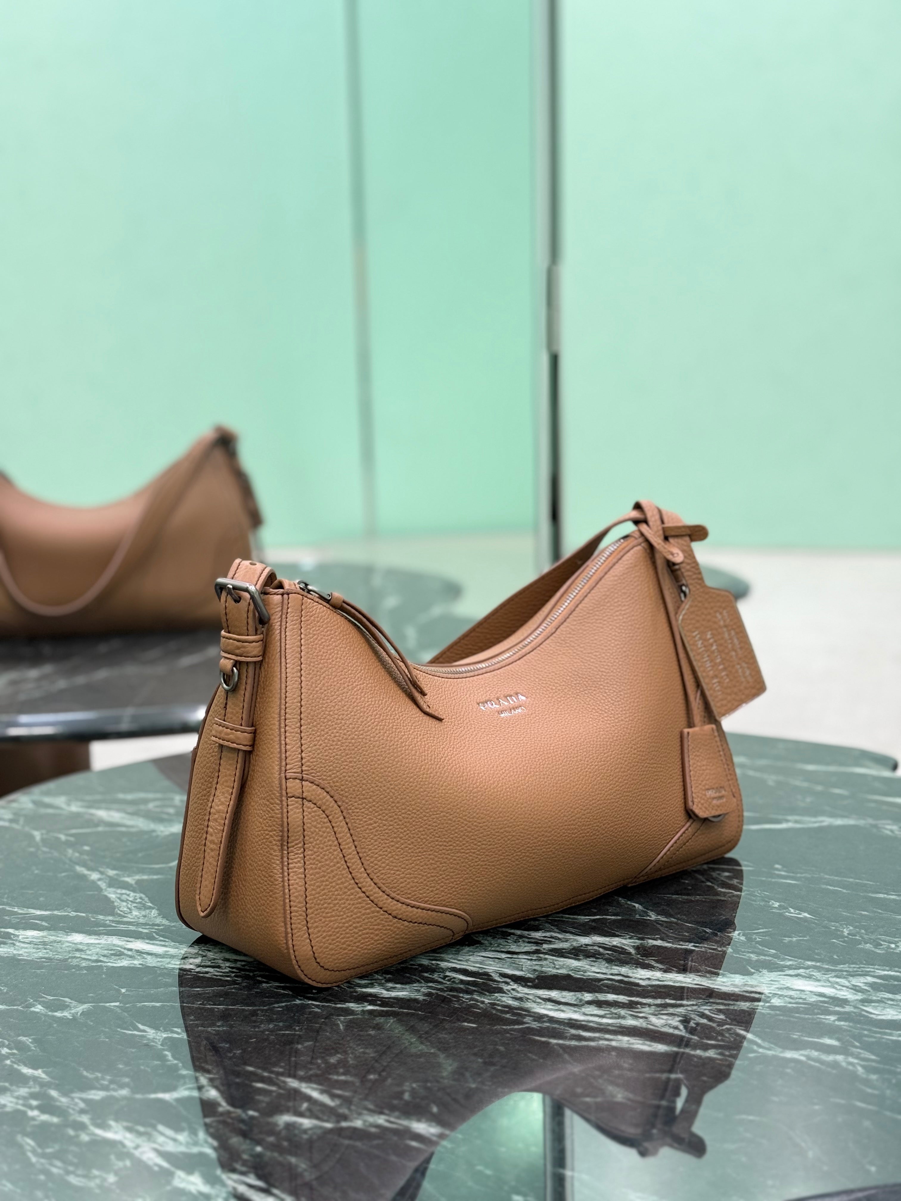 Prada Aimee large leather shoulder bag