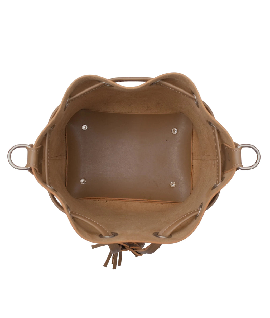 Brown bucket bag